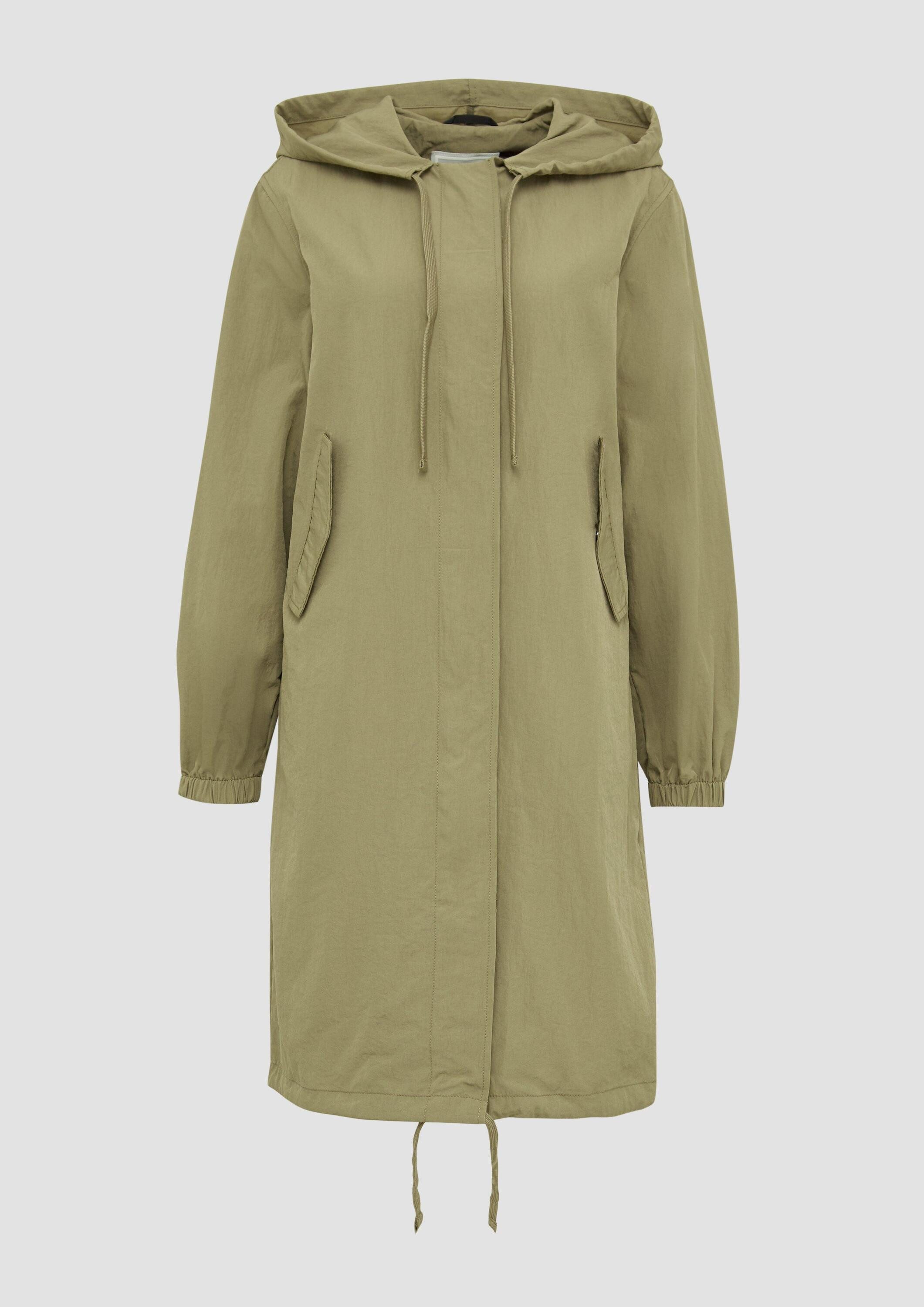 QS Parka Outdoor-Mantel Legerer Nylonparka mit Kapuze