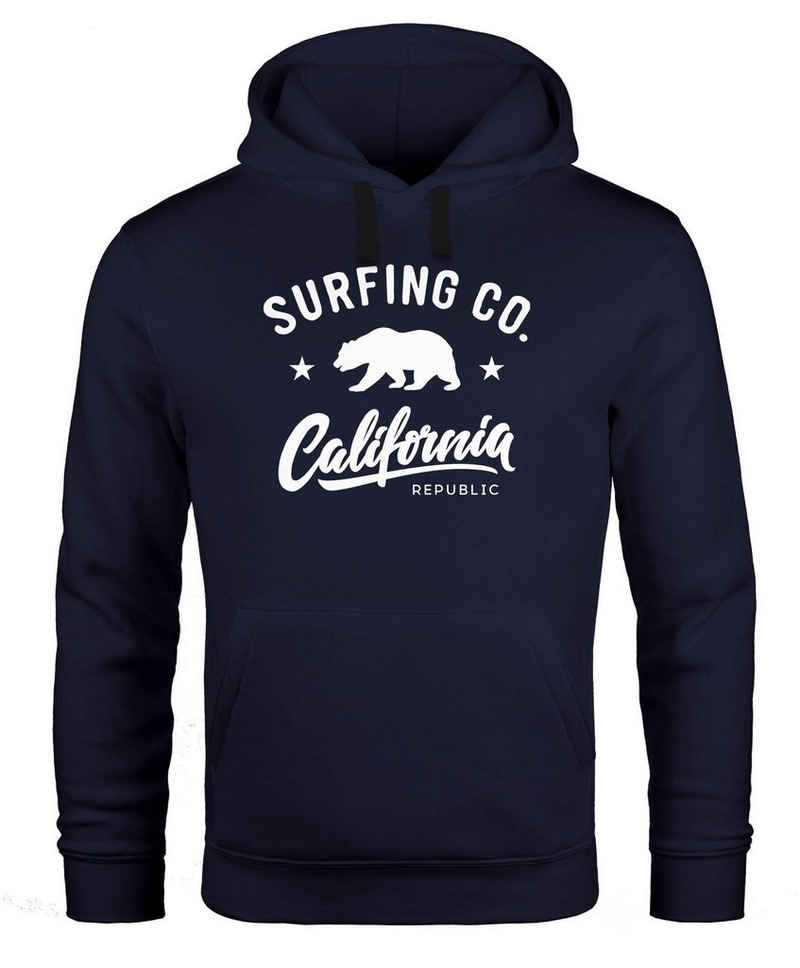 Neverless Hoodie Hoodie Herren California Republic Bear Bär Sommer Surfing Kapuzen-Pullover Männer Neverless®