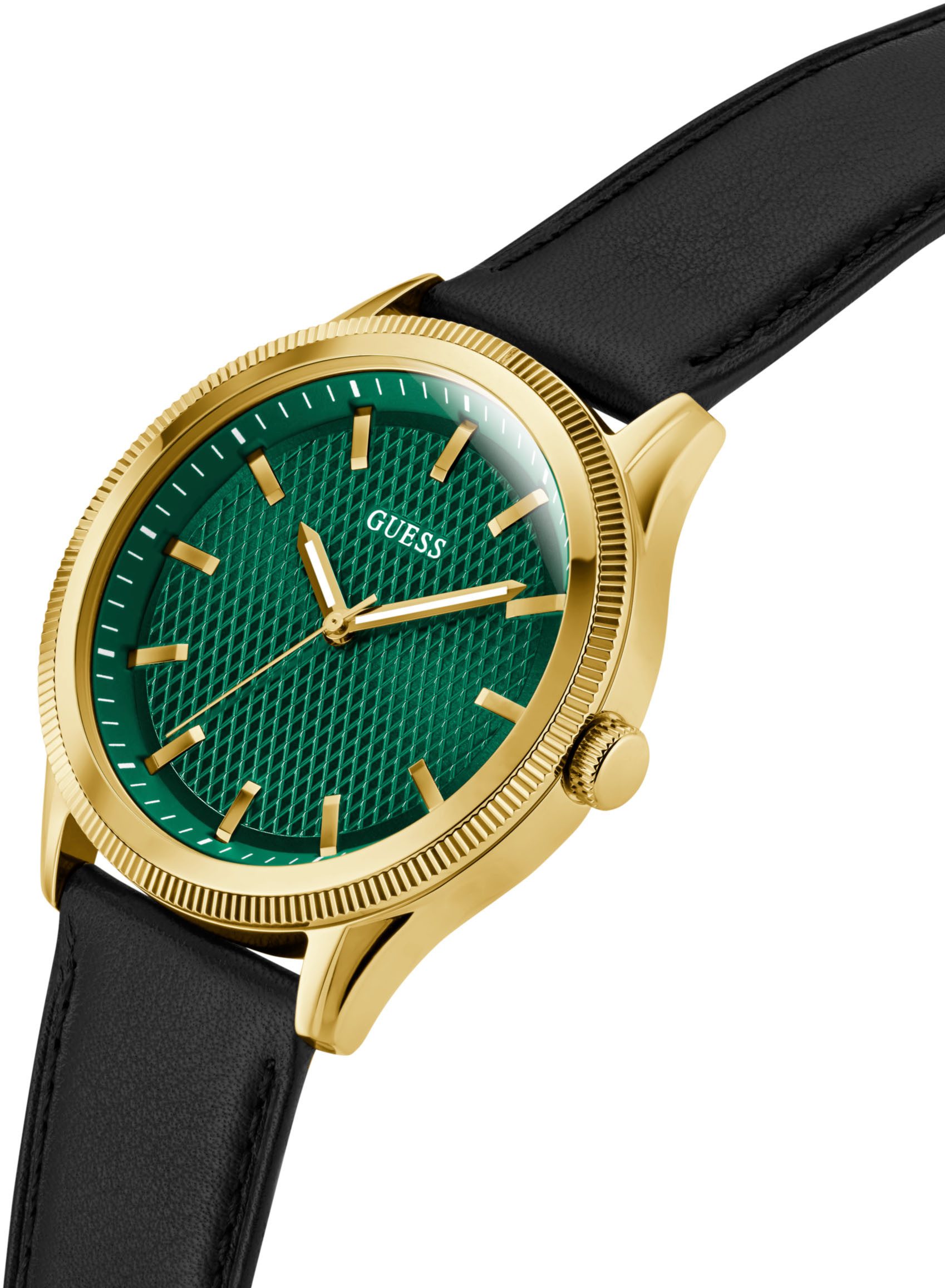 Guess Quarzuhr DEX GW0846G1, Armbanduhr, Herrenuhr, Lederarmband, Mineralgl günstig online kaufen