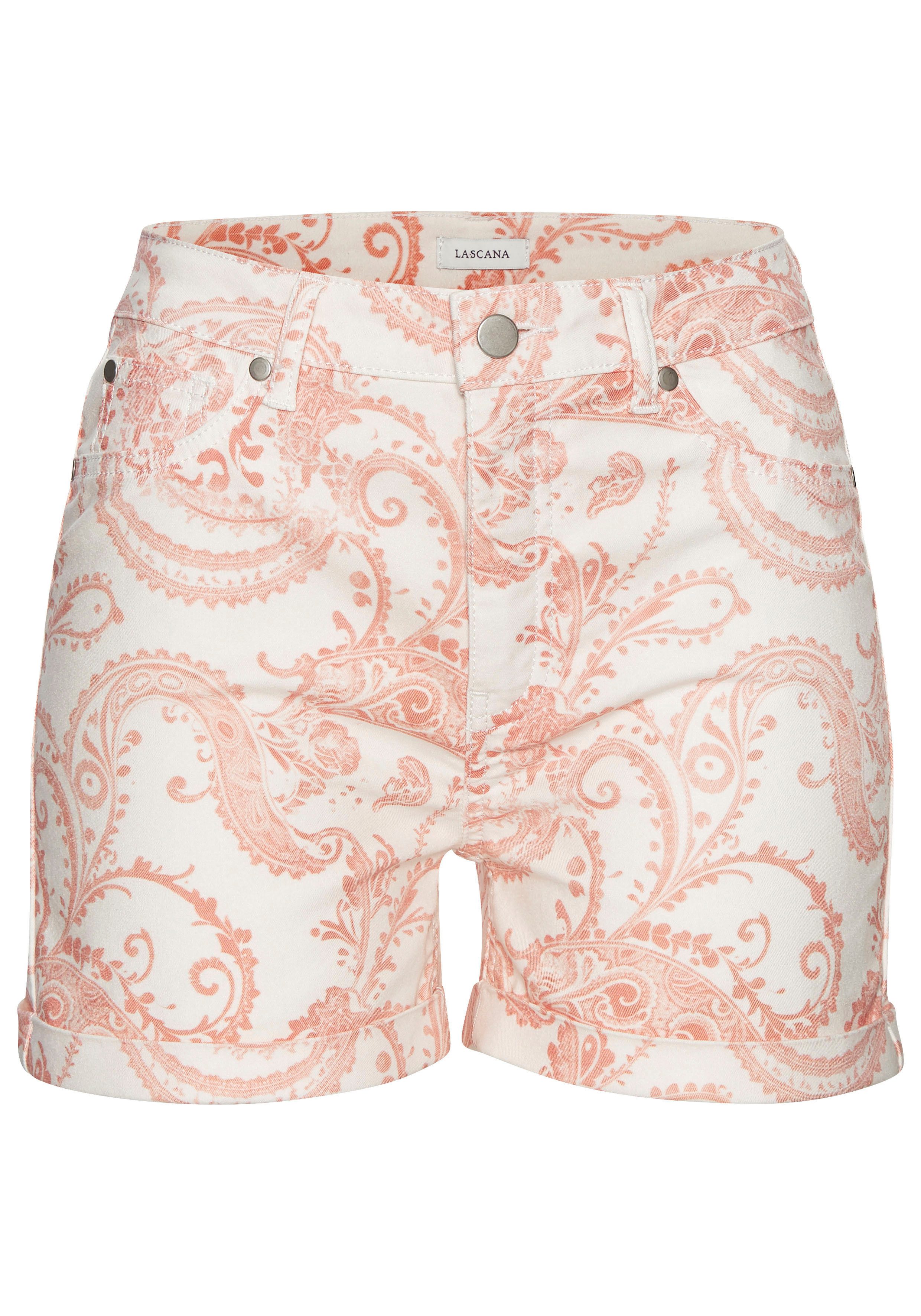 LASCANA Jeansshorts mit Paisley-Print, Bermudas zum günstig online kaufen