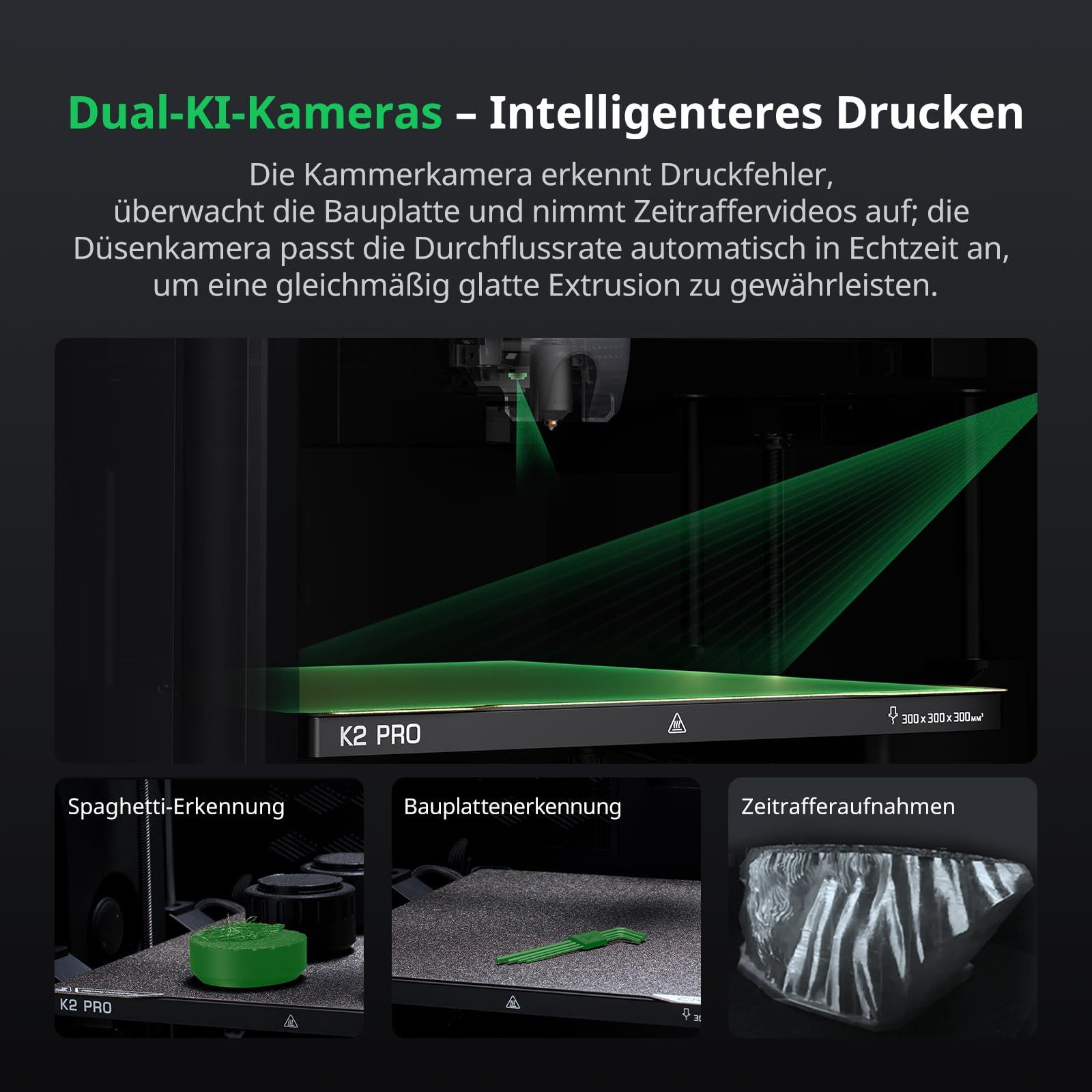 Creality 3D 3D-Drucker K2 Pro Combo, mit CFS, Mehrfarbendruck, Automatische Nivellierung, Dual-AI-Kamera, 300×300×300mm Druckvolumen