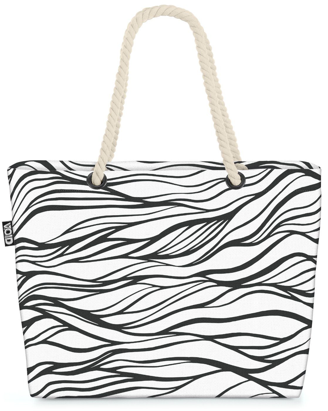 VOID (1-tlg), Bag simple abstrakt kurve Grafik kreis punktieren geo Beach Strandtasche elegant Fliesen eco