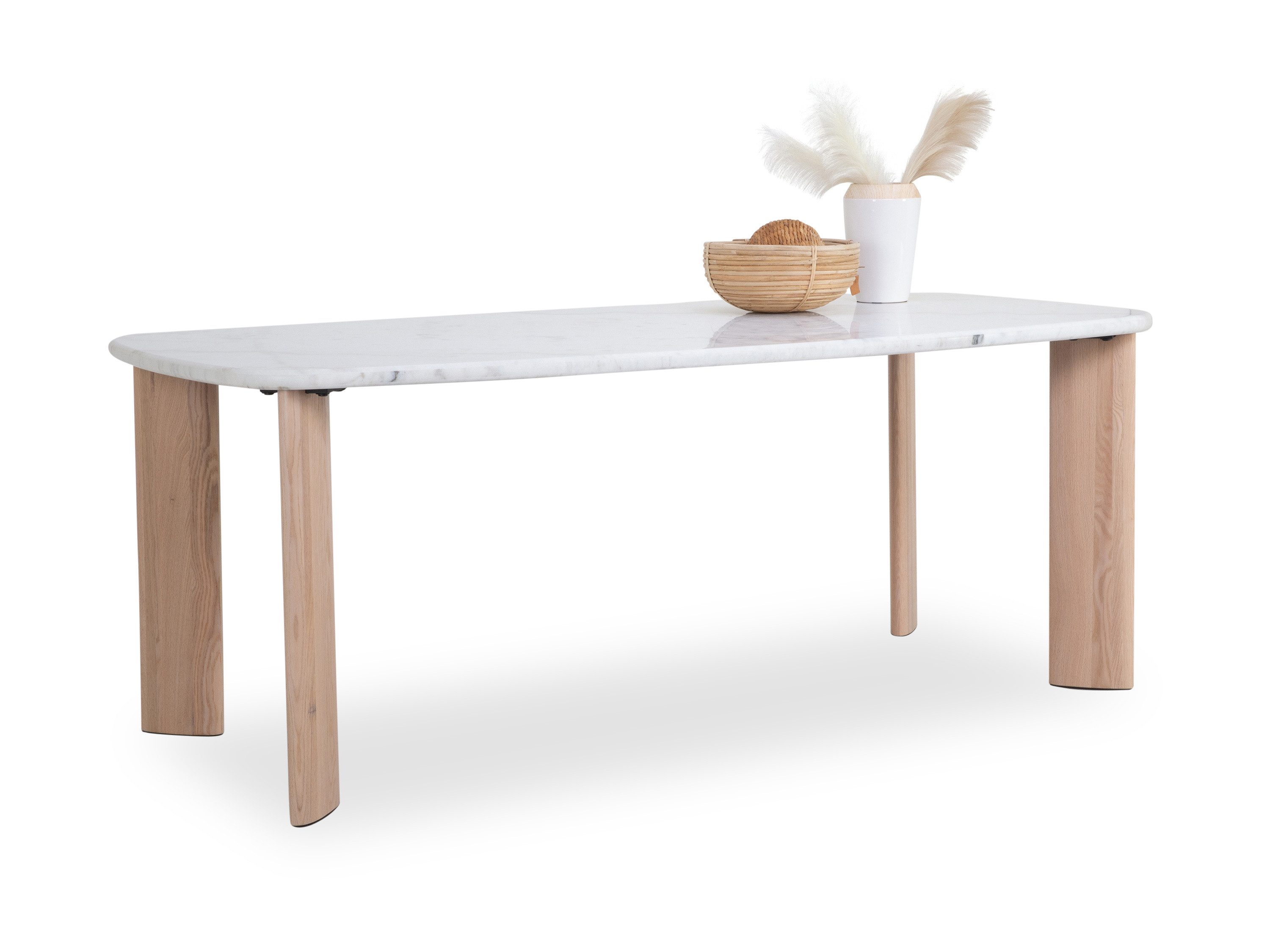 SANSIBAR LIVING Esstisch Esstisch SANSIBAR HALBJERG LBH 200x100x76 cm weiß Esszimmertisch