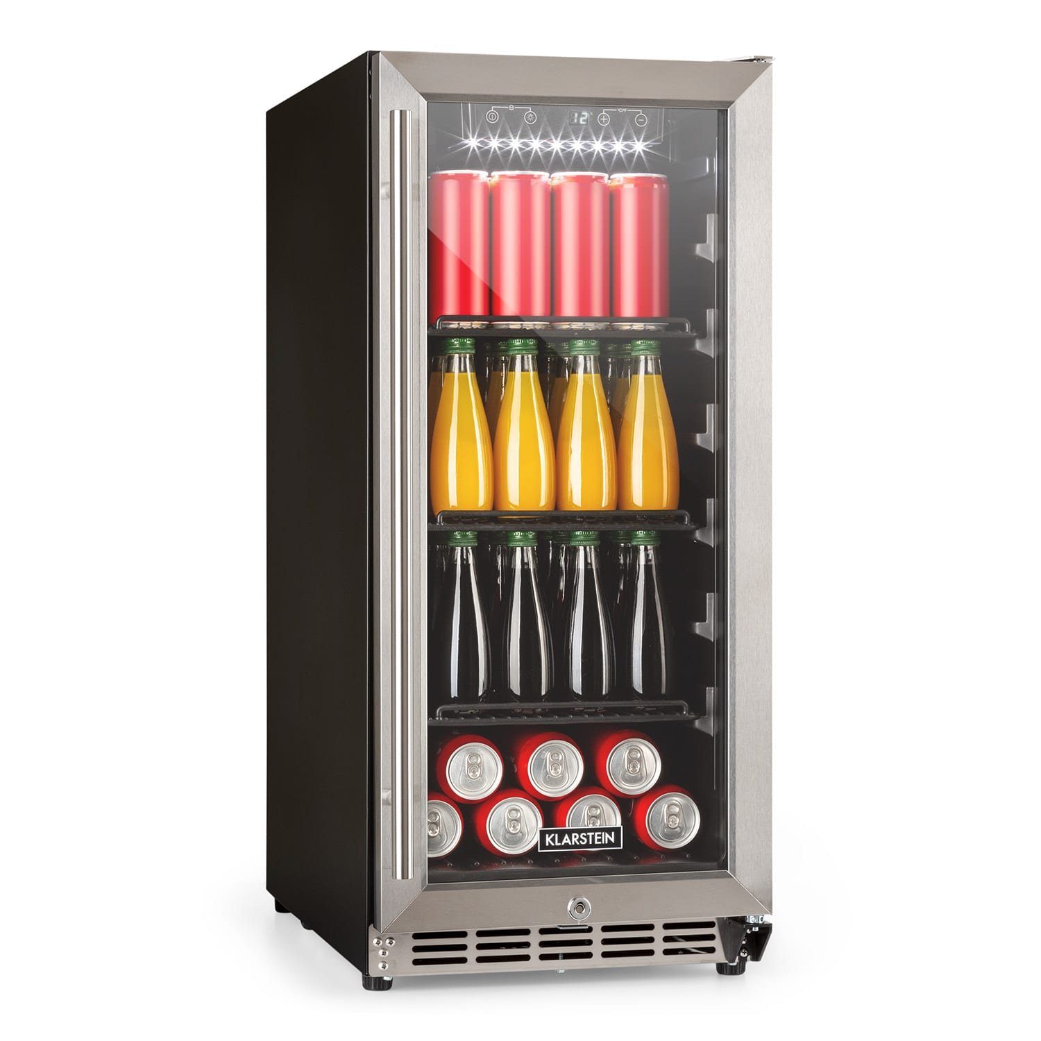 Klarstein Getränkekühlschrank FreshAir 90 Outdoor-Kühlschrank 4 Etagen IP24  UV-Filter Edelstahl 10035849, 86 cm hoch, 38 cm breit