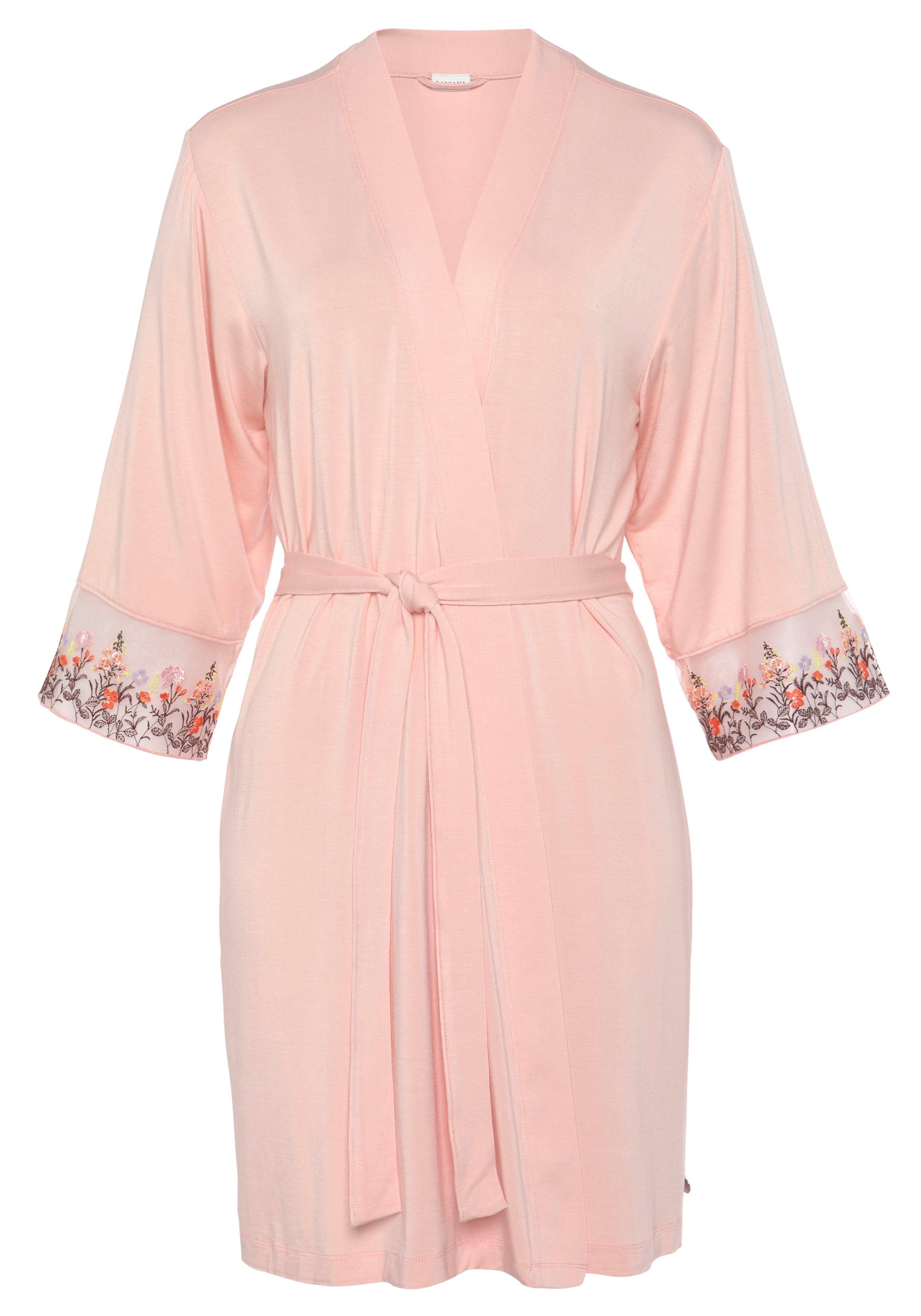 LASCANA Kimono, Kurzform, Single-Jersey, Kimono-Kragen, Gürtel, günstig online kaufen