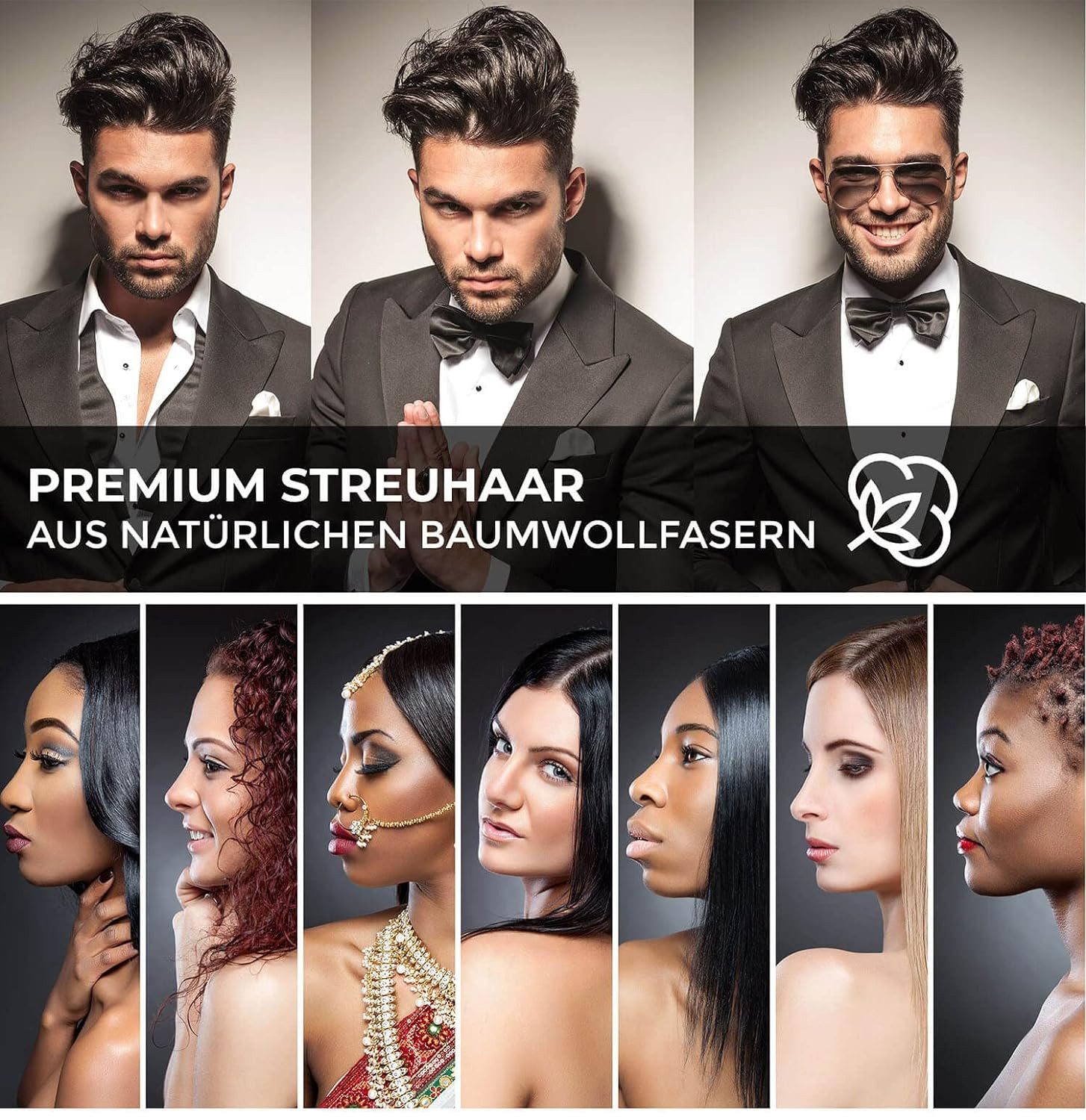ROXUNITED Haarpuder [Vergleichssieger 2026] Streuhaar Haarpuder zur Haarverdichtung, 1-tlg.