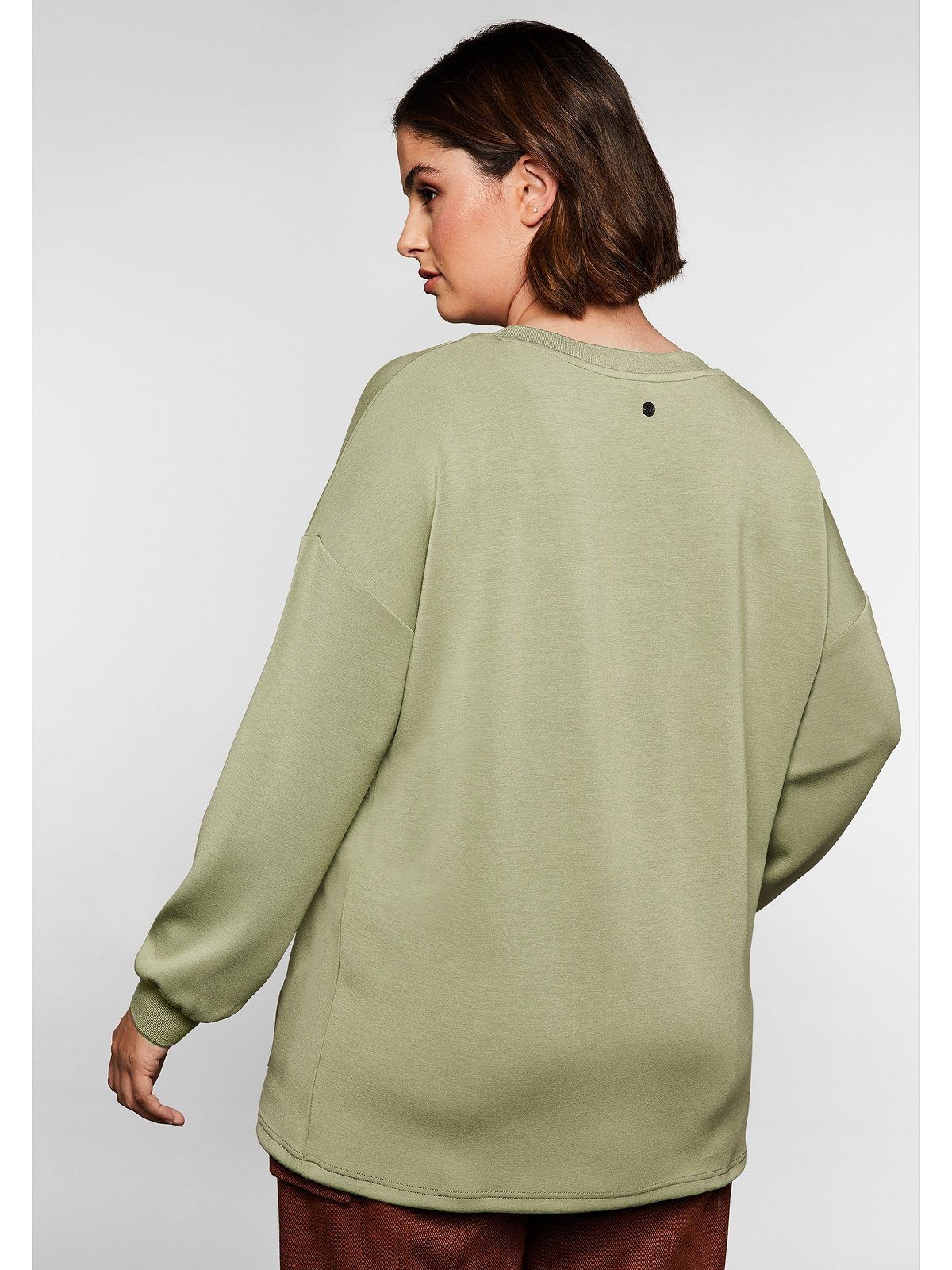 Sheego Langarmshirt Große Größen mit Kängurutasche | Spitzenshirts