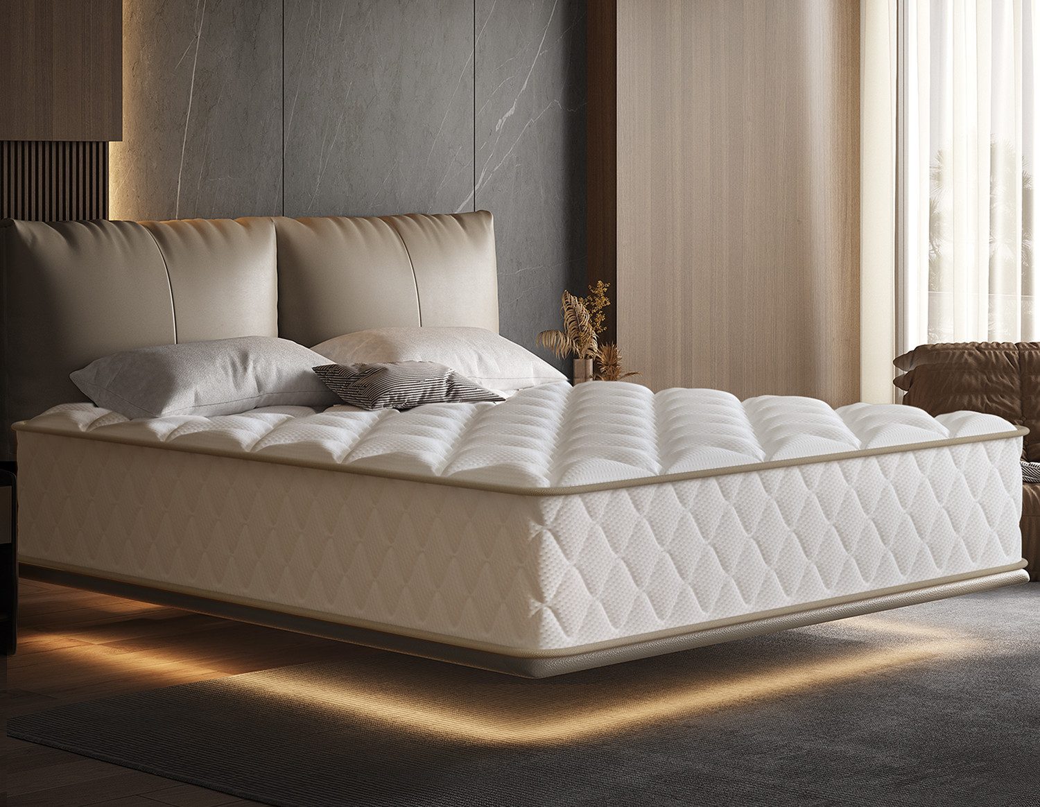 Boxspringmatratze Taschenfederkernmatratze Matratze H3, 7-Zone Federkernmatratze, Hiazurm, 22 cm hoch, (Atmungsaktiv, Orthopädische, mit Spannbettlaken, Qualitätsmatratzen Für Kinder und Erwachsene), Matratze 80x200 cm
