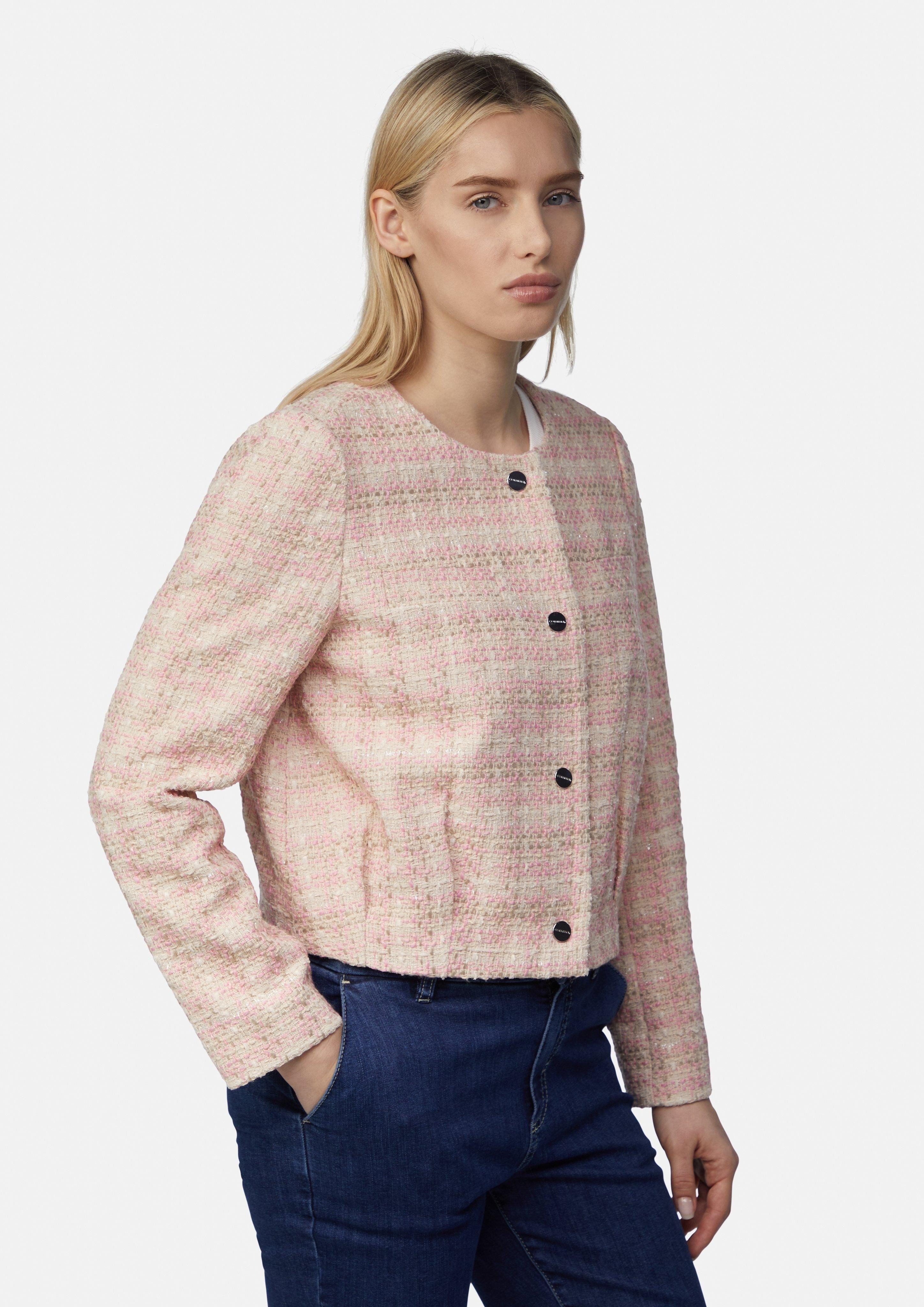 Comma Blusenblazer Tweed-Jacke im Boxy Fit