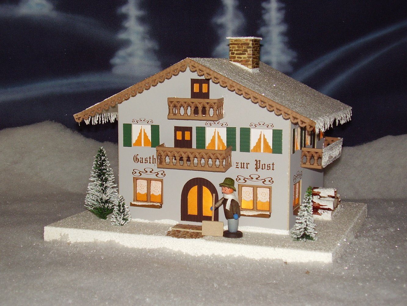 Lichterhaus 24 x x 29 21 cm Gasthof NEU LxBxH Post ca Weihnachtshaus