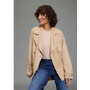 Laura Scott kurzer Trenchcoat, Übergangsjacke, zweireihiger Verschluss