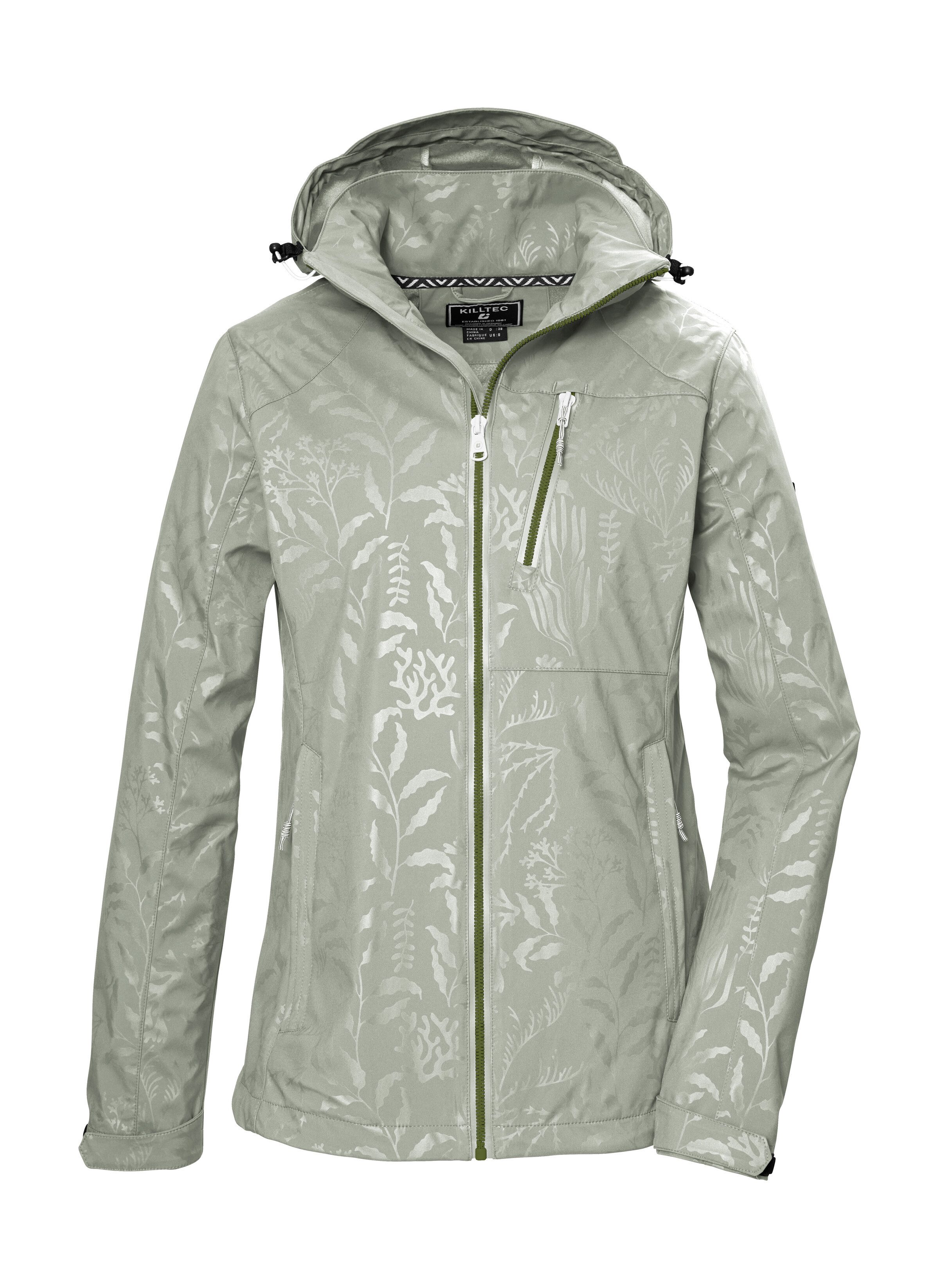 Killtec Softshelljacke KOS 122 WMN SFTSHLL JCKT FLORAL Softshelljacke: Wind- und wasserdicht, atmungsaktiv, Kapuze abzippbar