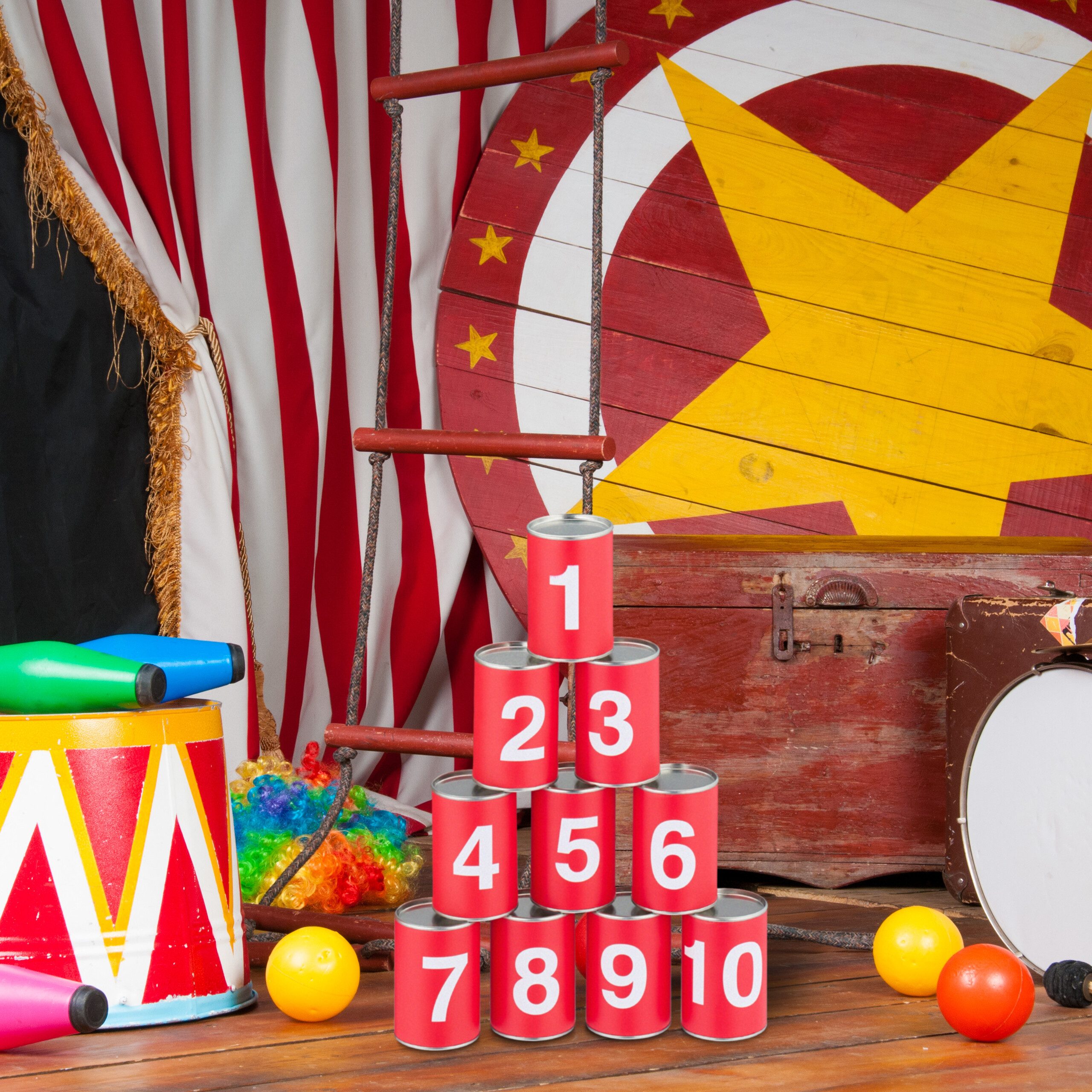 relaxdays Spiel Dosenwerfen für Kinder