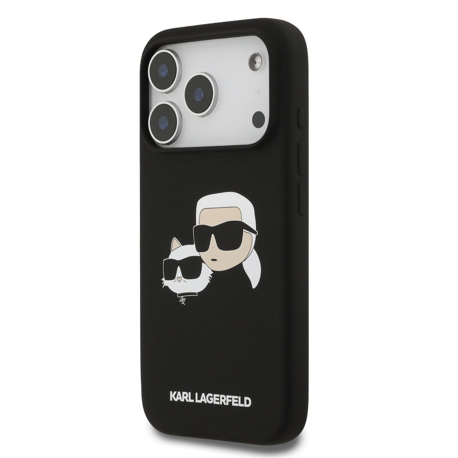 KARL LAGERFELD Handyhülle Case MagSafe iPhone 17 Pro Silikon Karl Katze schwarz 6,3 Zoll, Kantenschutz