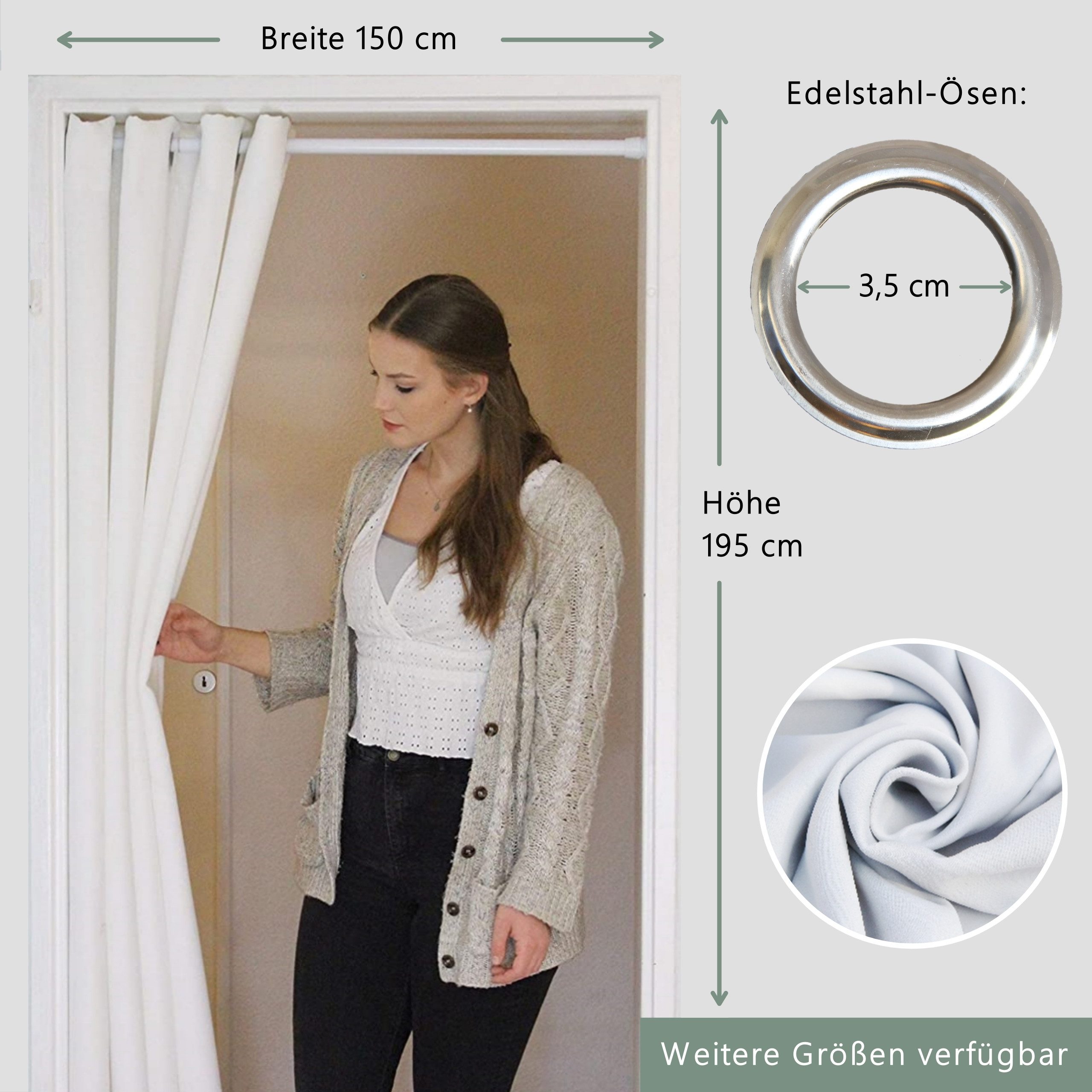 tinycurtains Türvorhang für alle gängigen Türgrößen, Thermovorhang (ohne St günstig online kaufen
