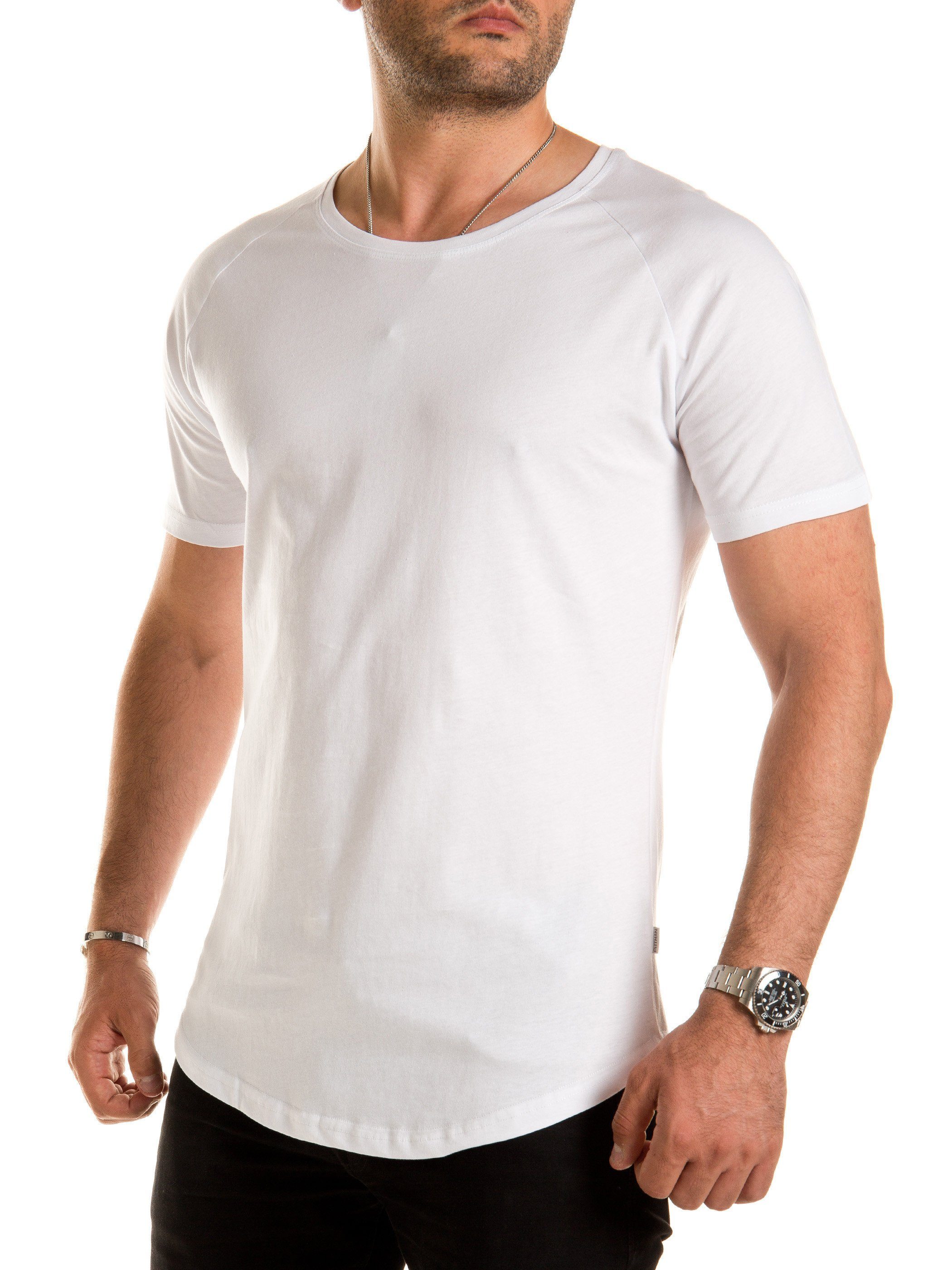 Pittman T-Shirt Pittman - Quin Oversize Basic Tee Crew Neck (1-tlg) bright white (110601)