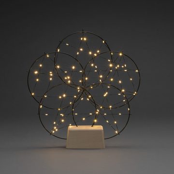 KONSTSMIDE LED Dekolicht Weihnachtsdeko, LED fest integriert, LED Metallsilhouette "5 kleine Ringe", mit Holz-Fuß