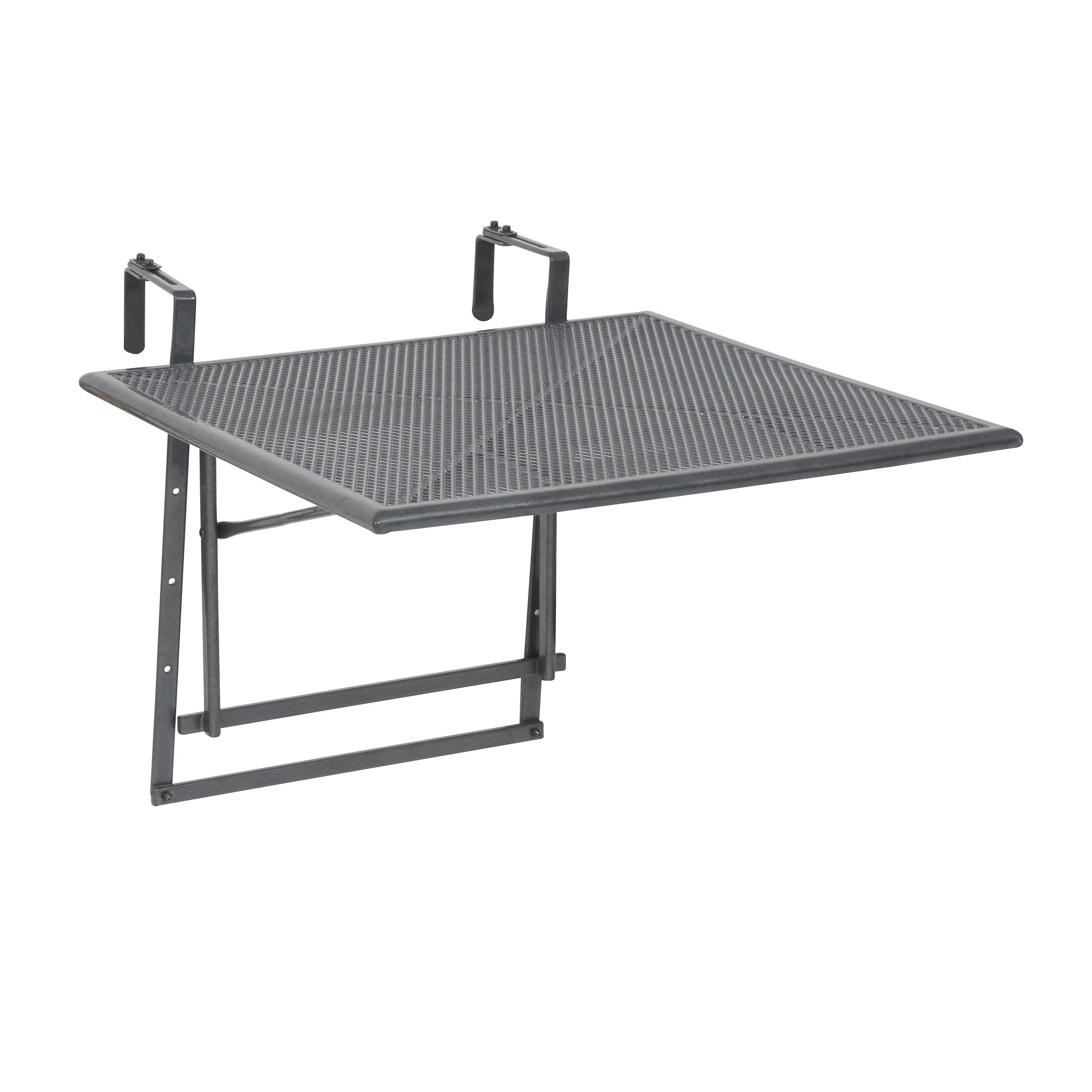 Greemotion Balkonhängetisch Toulouse XL eisengrau klappbar 70 x 70 cm platzsparend