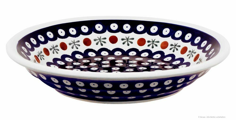 Bunzlauer Keramik Speiseteller Tiefer Teller Ø21,8 cm Suppenteller, Pastateller, Essteller, Dekor 41