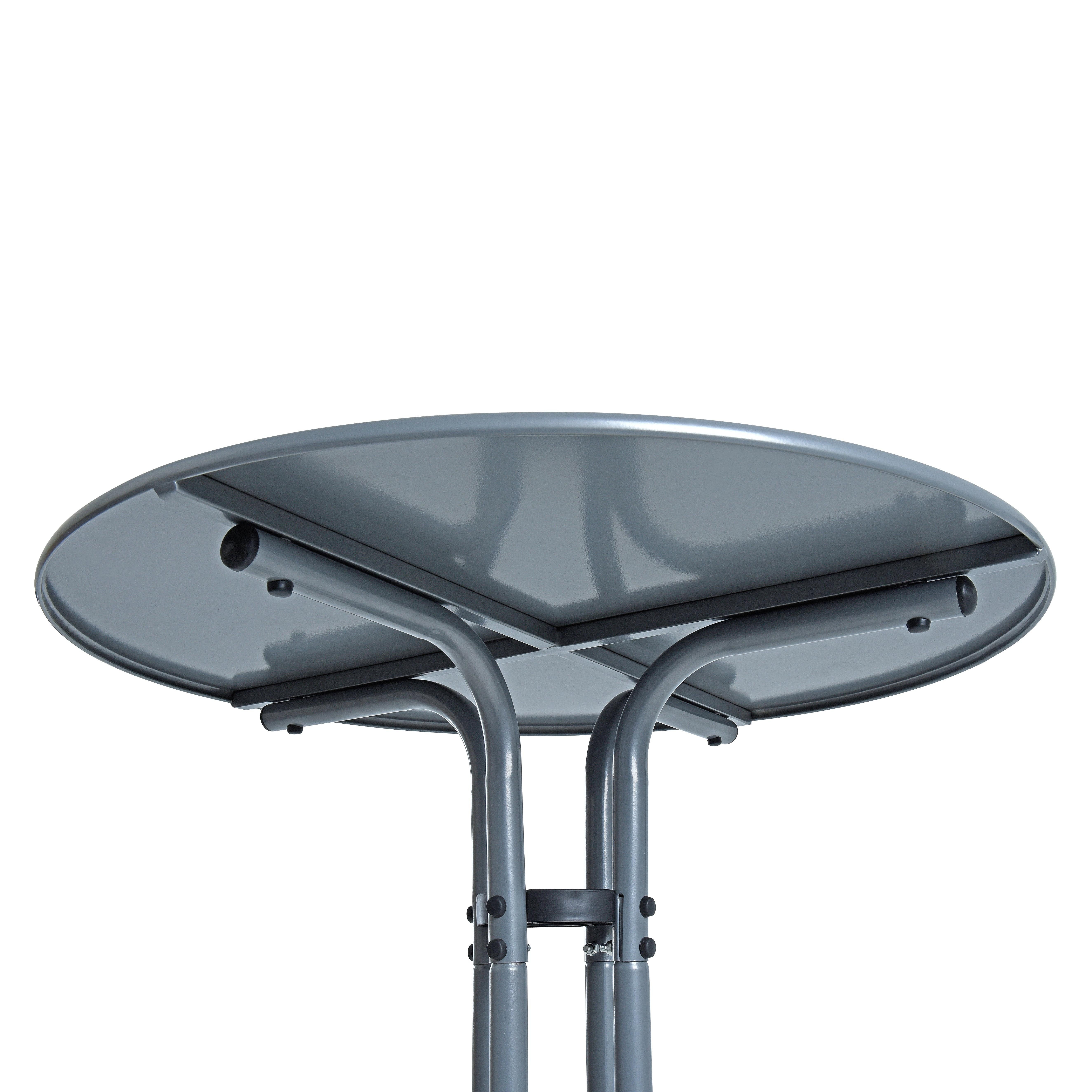 ESTEXO Gartentisch Stehtisch Bistrotisch Metall Garten Tisch Ø 70 cm Bartisch Grau inkl – Bild 5 von 5