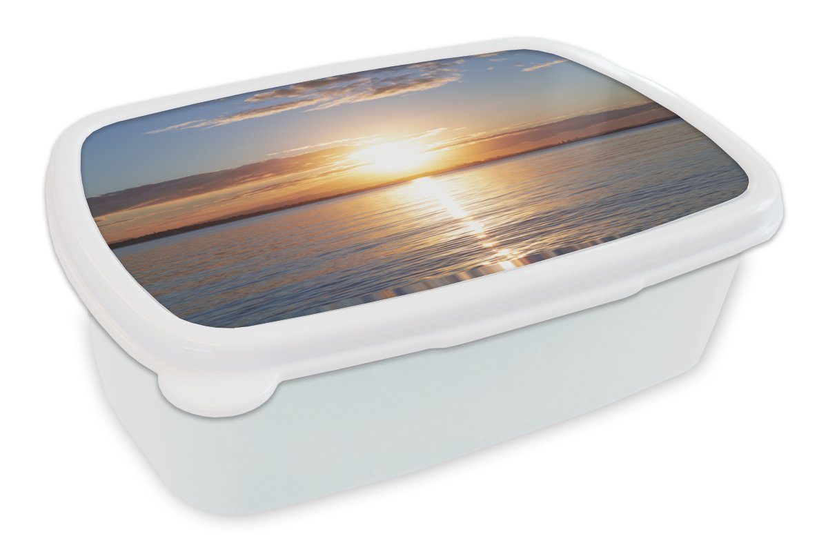 MuchoWow Lunchbox Meer - Sonne - Farben, Kunststoff, (2-tlg), Brotbox für Kinder und Erwachsene, Brotdose, für Jungs und Mädchen weiß
