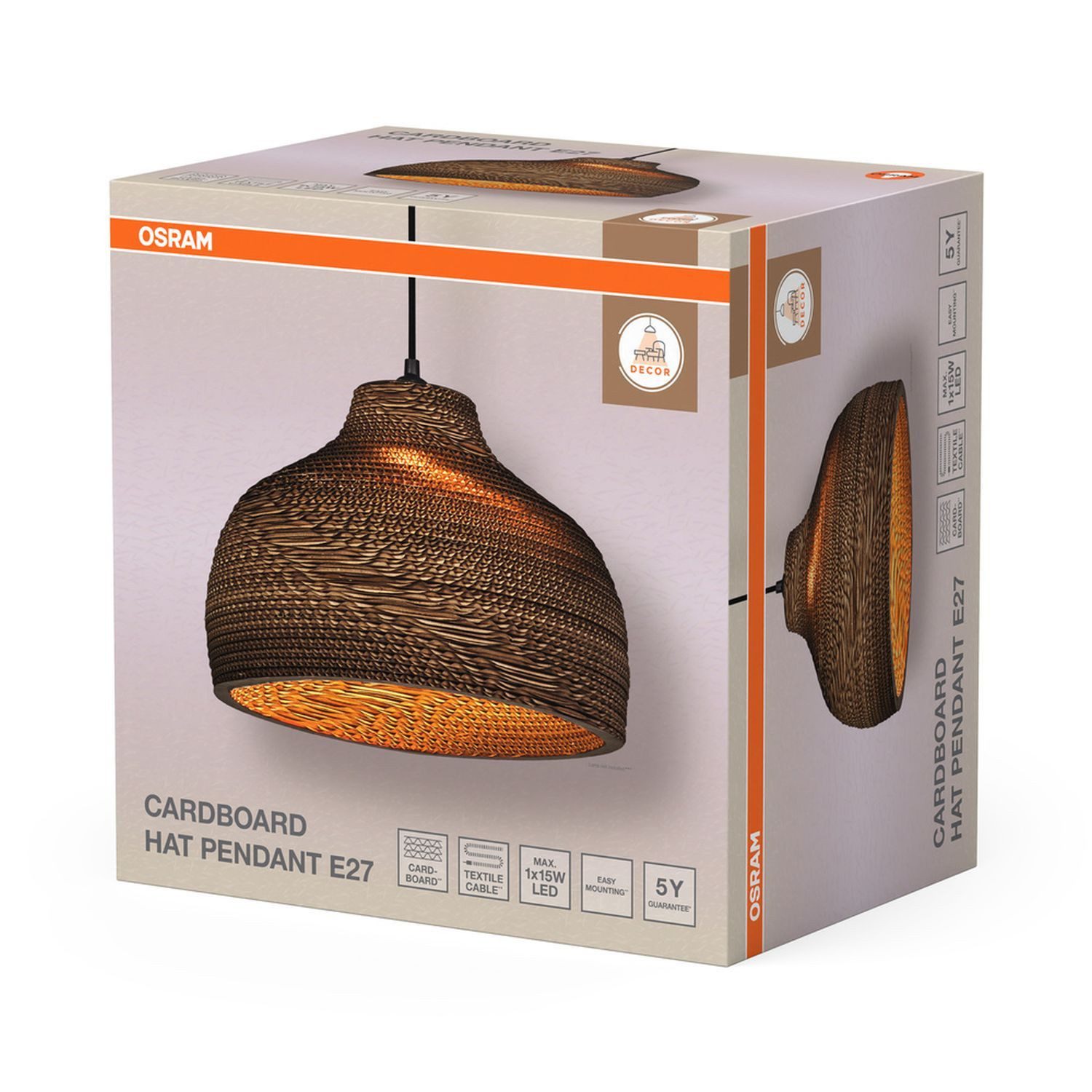 Licht-Erlebnisse Pendelleuchte GERA, ohne Leuchtmittel, H: max. 132 cm rund D: 36 cm E27 Modern