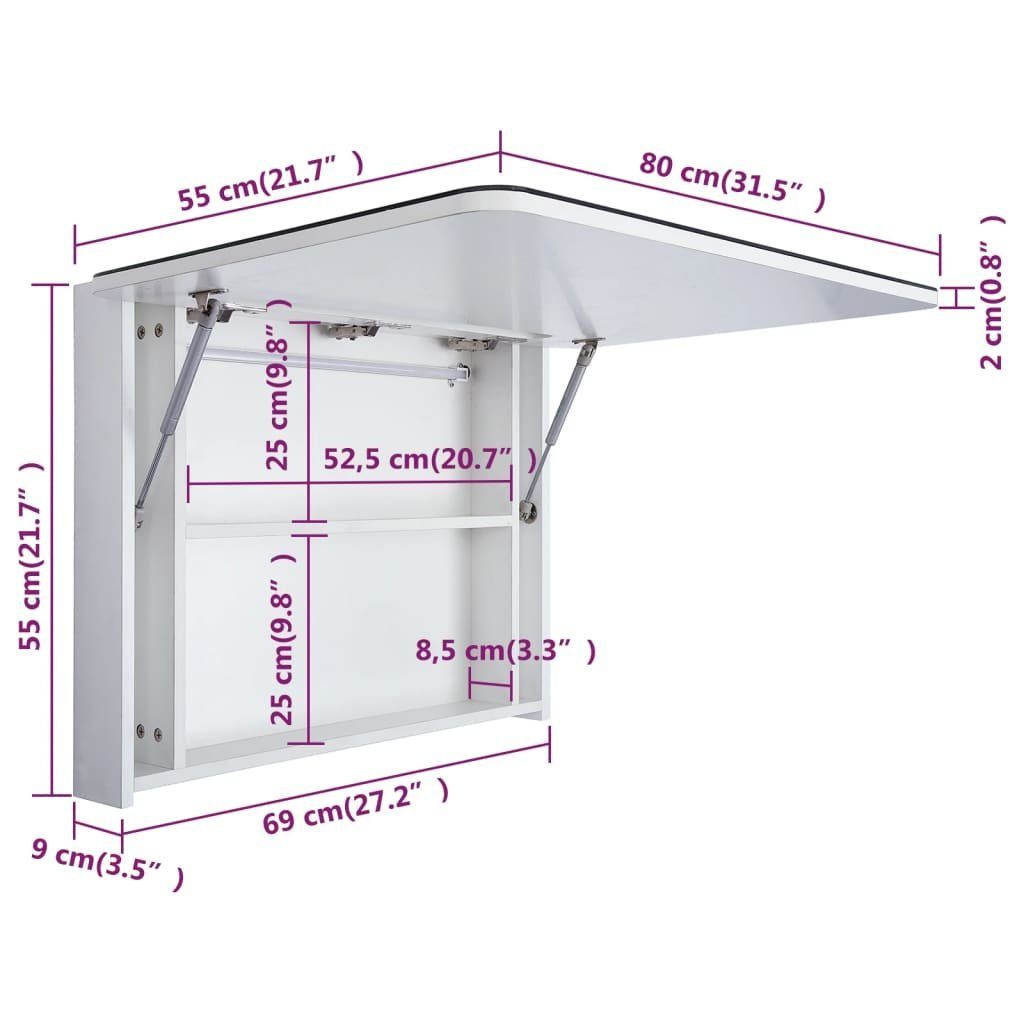 cm vidaXL Badezimmerspiegelschrank LED-Spiegelschrank 80x9,5x55