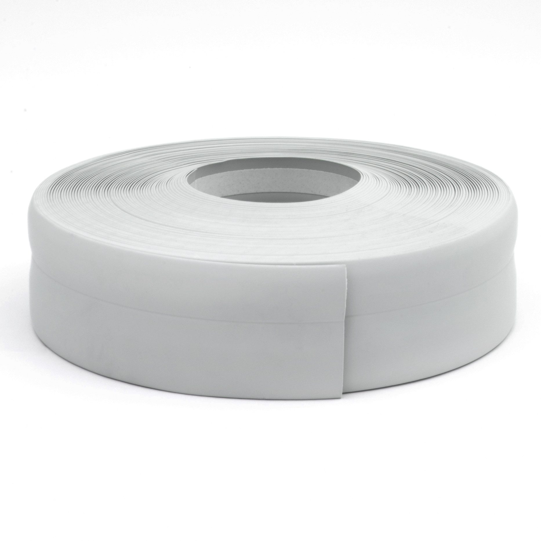 DQ-PP Sockelleiste DQ-PP WEICHSOCKELLEISTE 5m, 32x23mm, selbstklebend, Gummileiste, PVC, Sockelleiste, Abschlussleiste, Bodenleiste, Winkelprofil