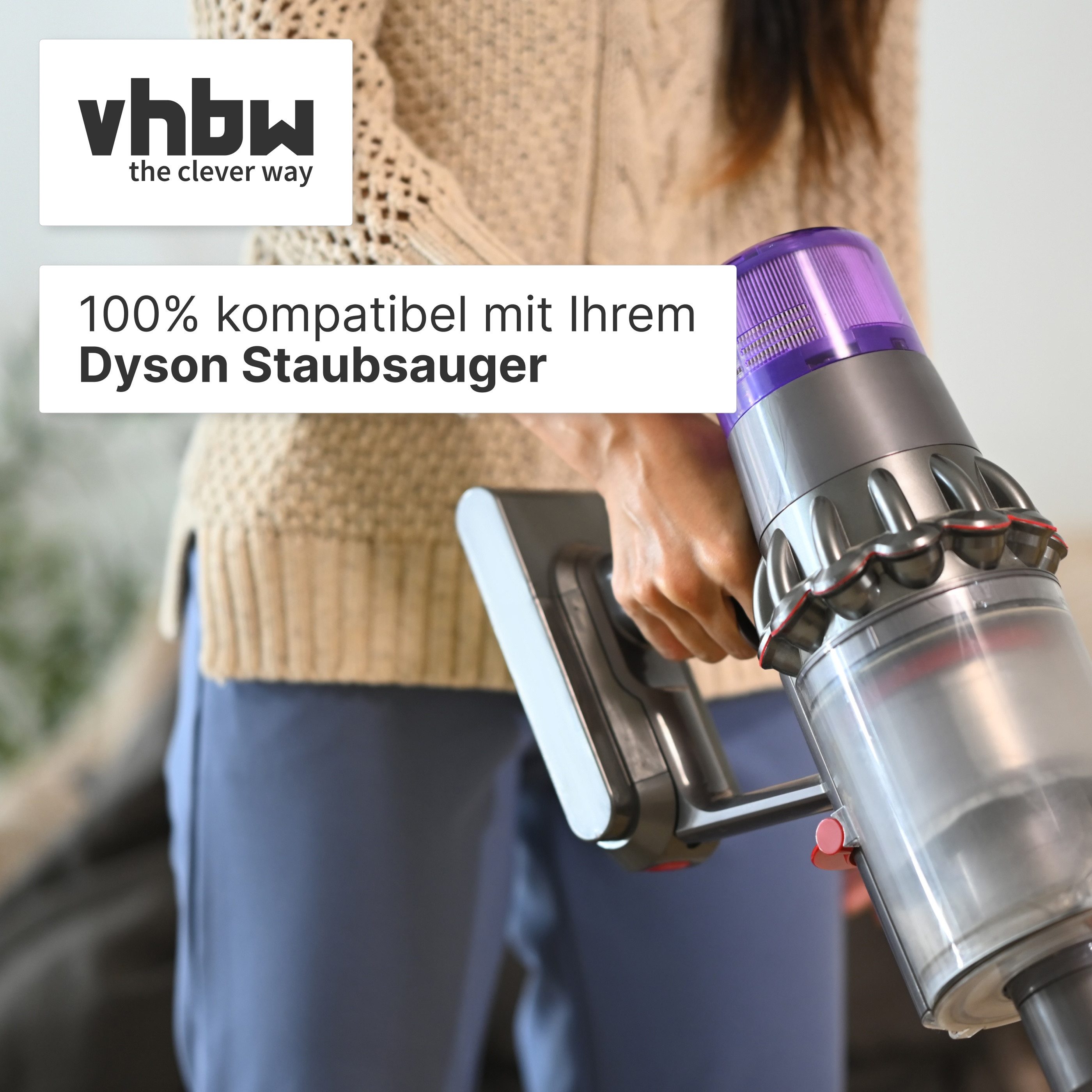vhbw passend für Dyson SV10, V8, V8 Absolute Cord-Free, SV12, V8 Animal, V8 Staubsauger-Akku Akku Li-Ion 5000 mAh (21,6 V, 1 St), Leistungsfähiger Austausch-Akk – Bild 2 von 5