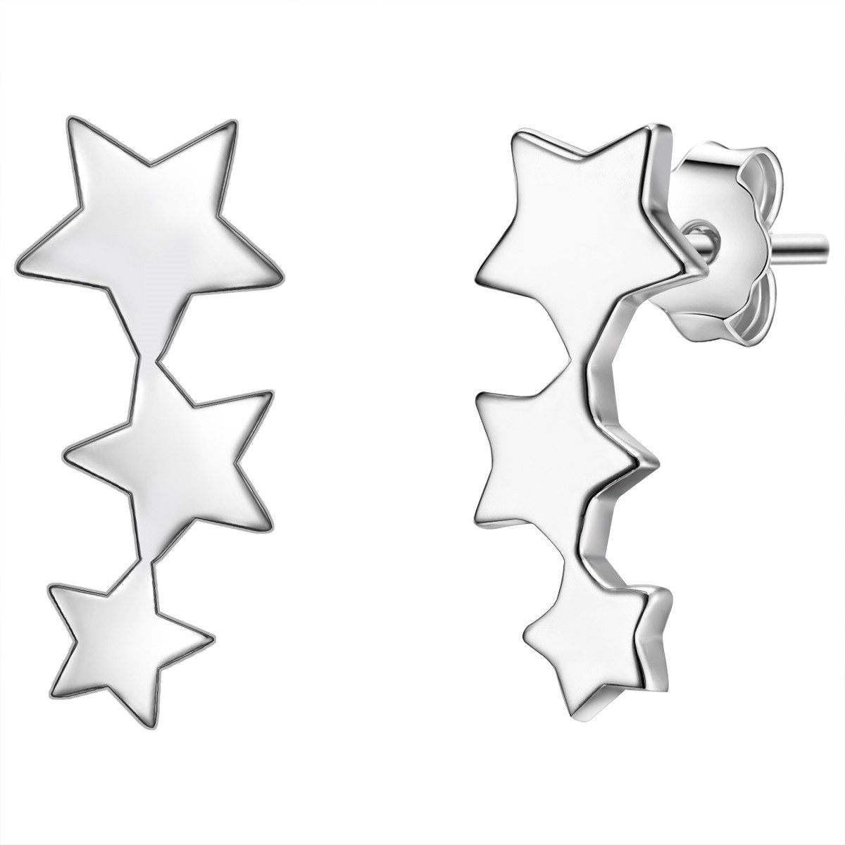 Glanzstücke München Paar Ohrstecker Set: G230 (2-tlg), mit Sternen aus Sterling Silber