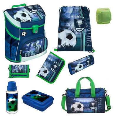 Scooli Schulranzen Campus Fit (Set, 9-tlg., inkl. Federmappe und Sporttasche), FOOTBALL Fussball