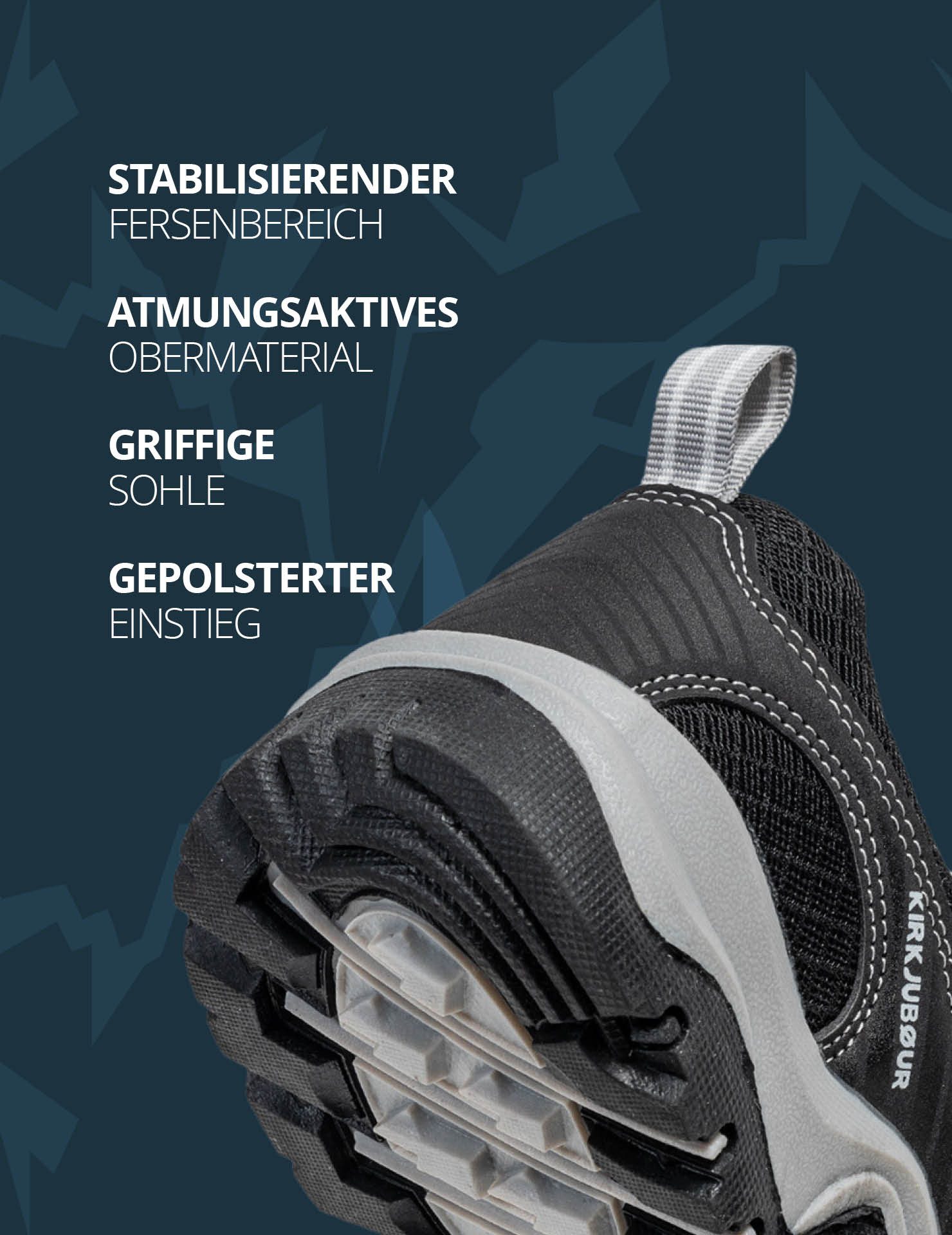 KIRKJUBOUR "Makalu" Unisex Outdoor Schuhe Outdoorschuh flexible, leichte Profilsohle mit hohen Dämpfungseigenschaften