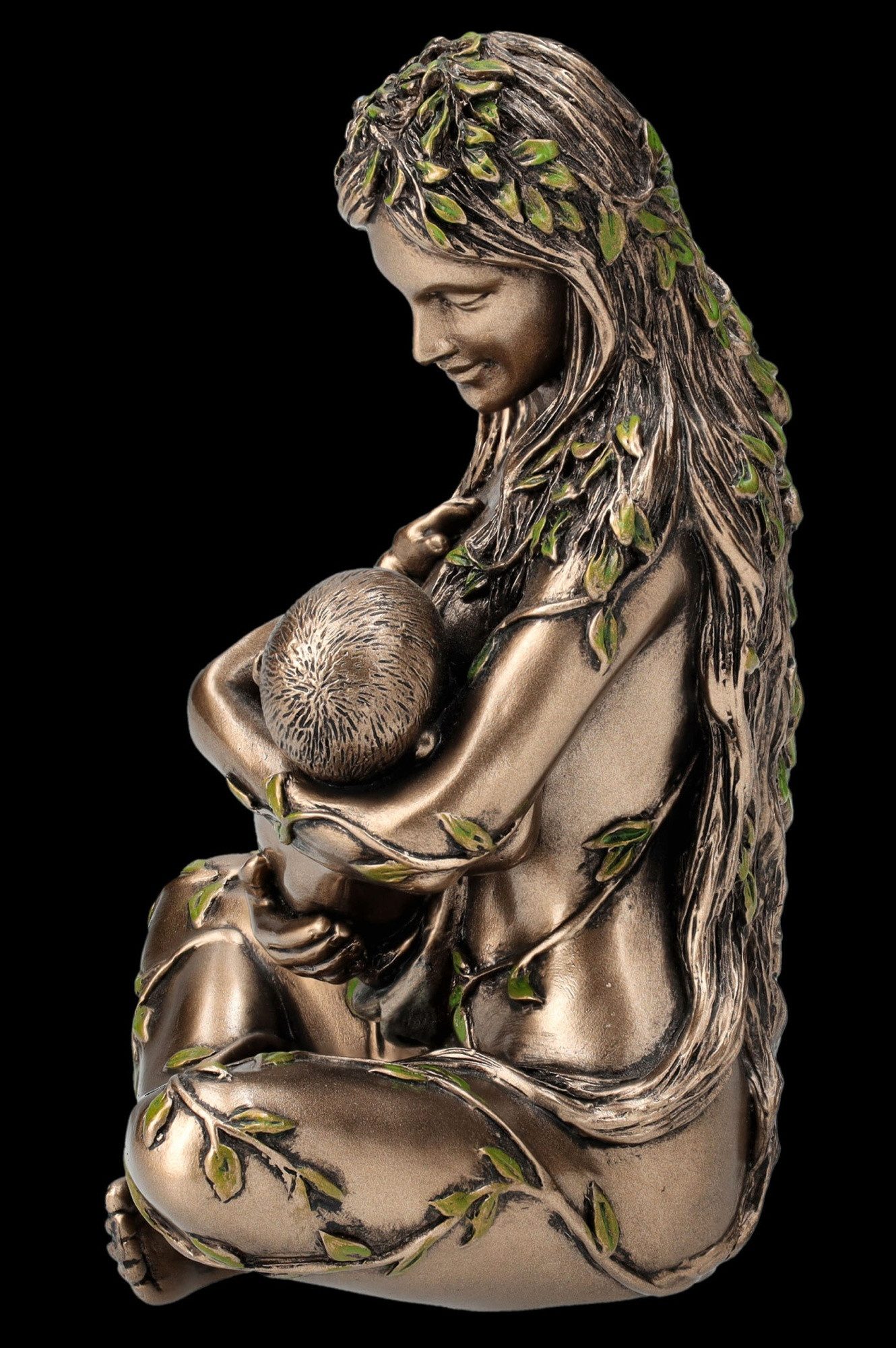 Figuren Shop GmbH Dekofigur Gaia Mythologie Figur – Erdgöttin Statue Skulptur bronziert 11 cm