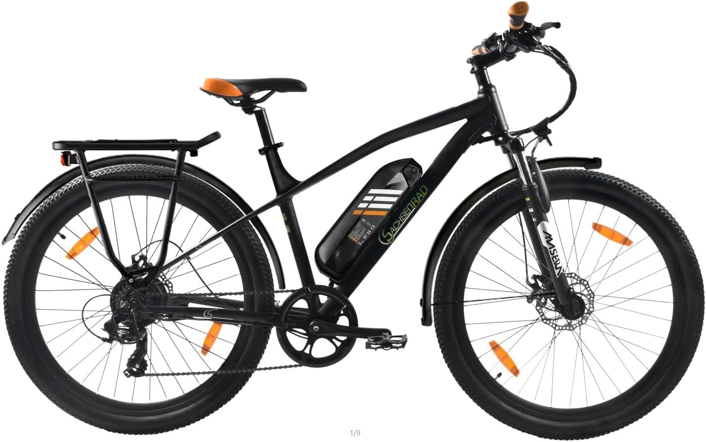 SachsenRAD E-Bike R6T Neo Mountainbike Elektrofahrrad 100km/150km, 7 Gang 250W Motor 36V Akku bis 25 km/h, Schaltwerk, LED Licht,TÜV Scheibenbremse MTB Damen Herren Fahrrad