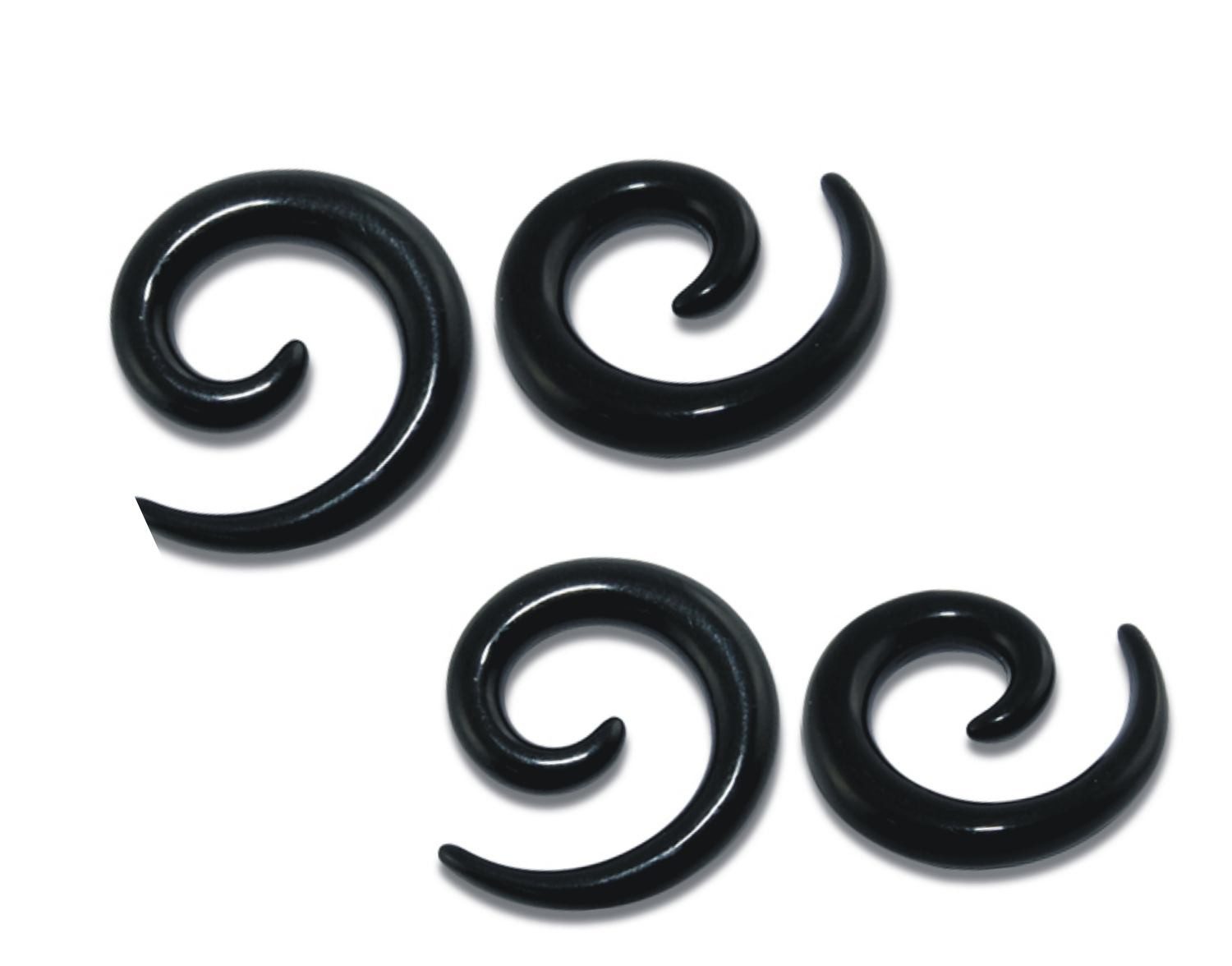 Kingka Dehnschnecken-Set schwarz, Dehnschnecken-Set, medizinischer Kunststoff (Set), Unisex Dehnschnecke, perfekte Geschenkidee zu Geburtstag, Weihnachten