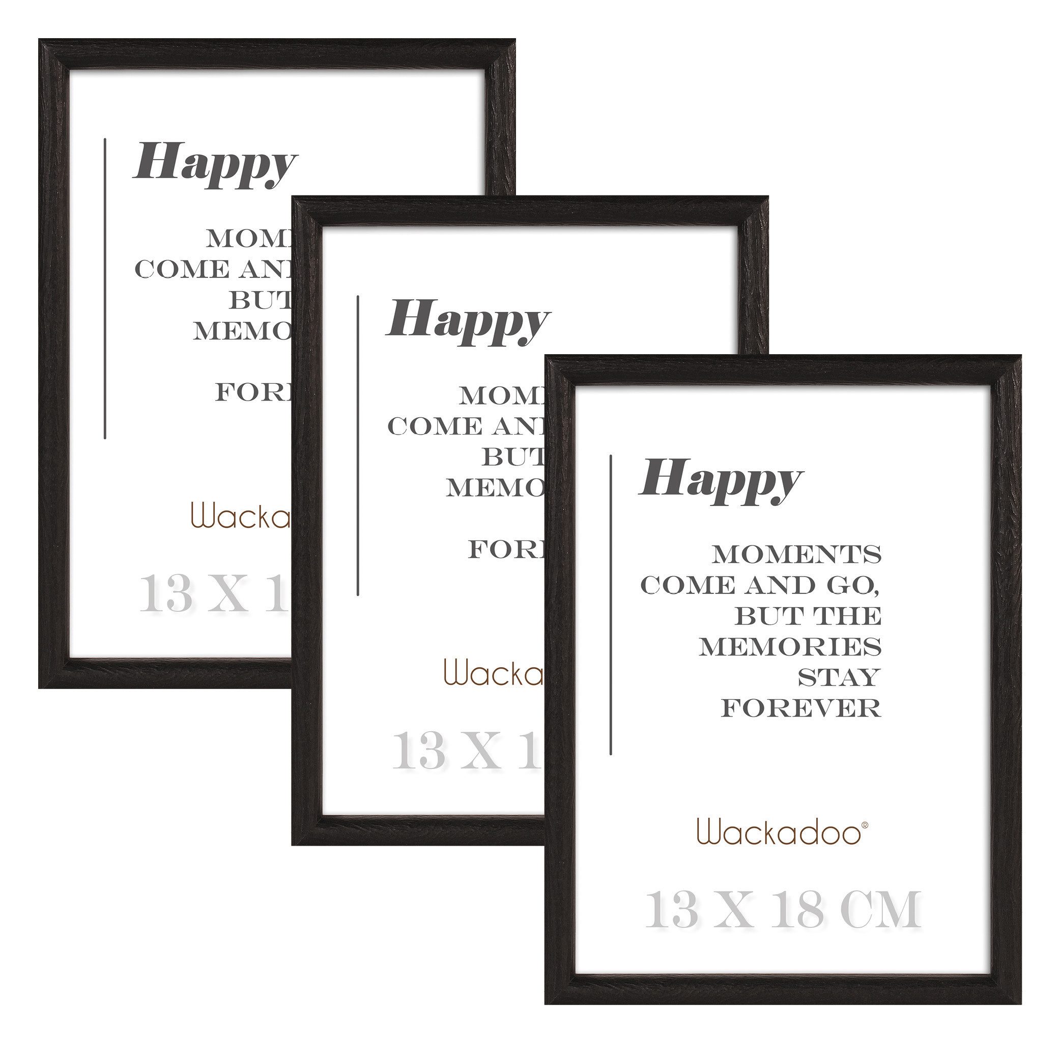 Wackadoo Living Bilderrahmen-Set HAPPY mit Glasscheibe günstig online kaufen