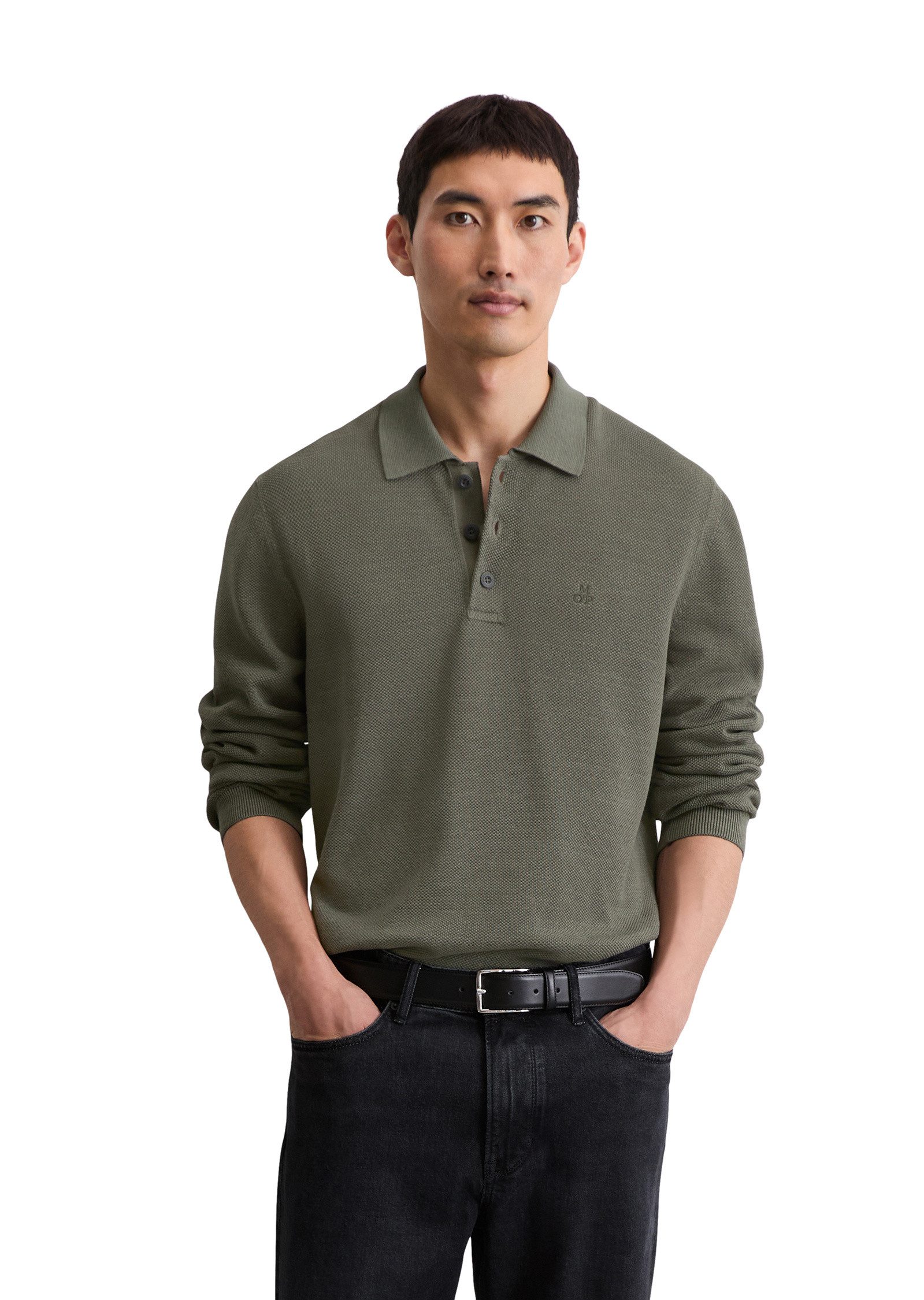 Marc O'Polo Rollkragenpullover aus feinem Bio-Baumwoll-Piqué günstig online kaufen