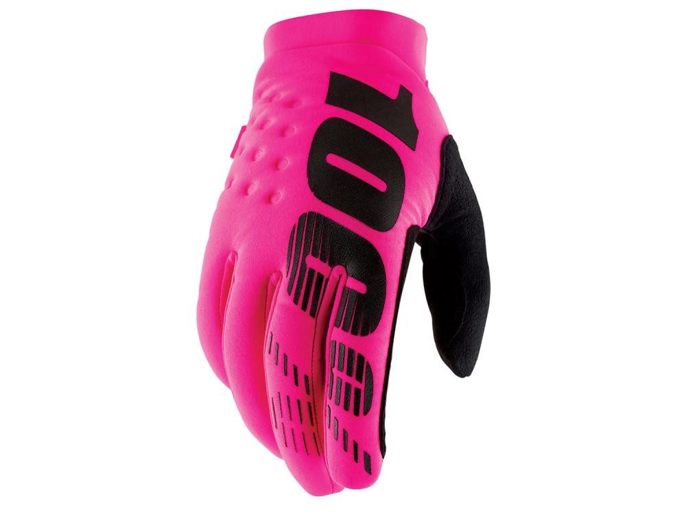 Fahrradhandschuhe 100% Brisker Cold Weather Glove S Neon Pink - warmer MTB-Handschuh mit
