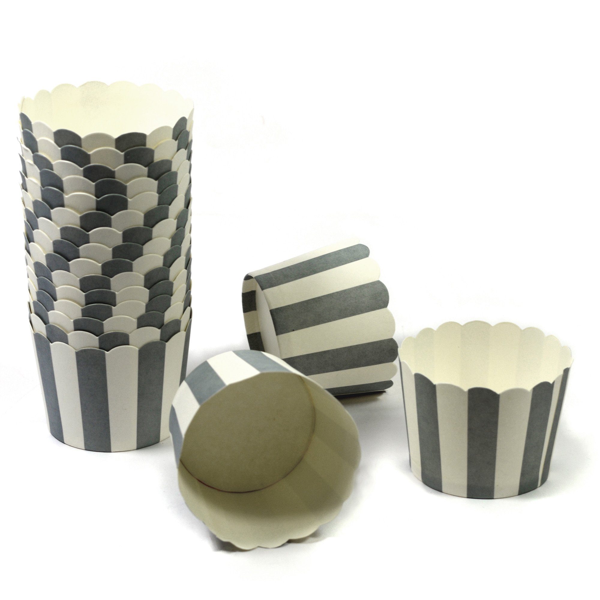 Frau WUNDERVoll Muffinform Muffin Backformen, klein Durchmesser 5 cm, grau, (25-tlg)