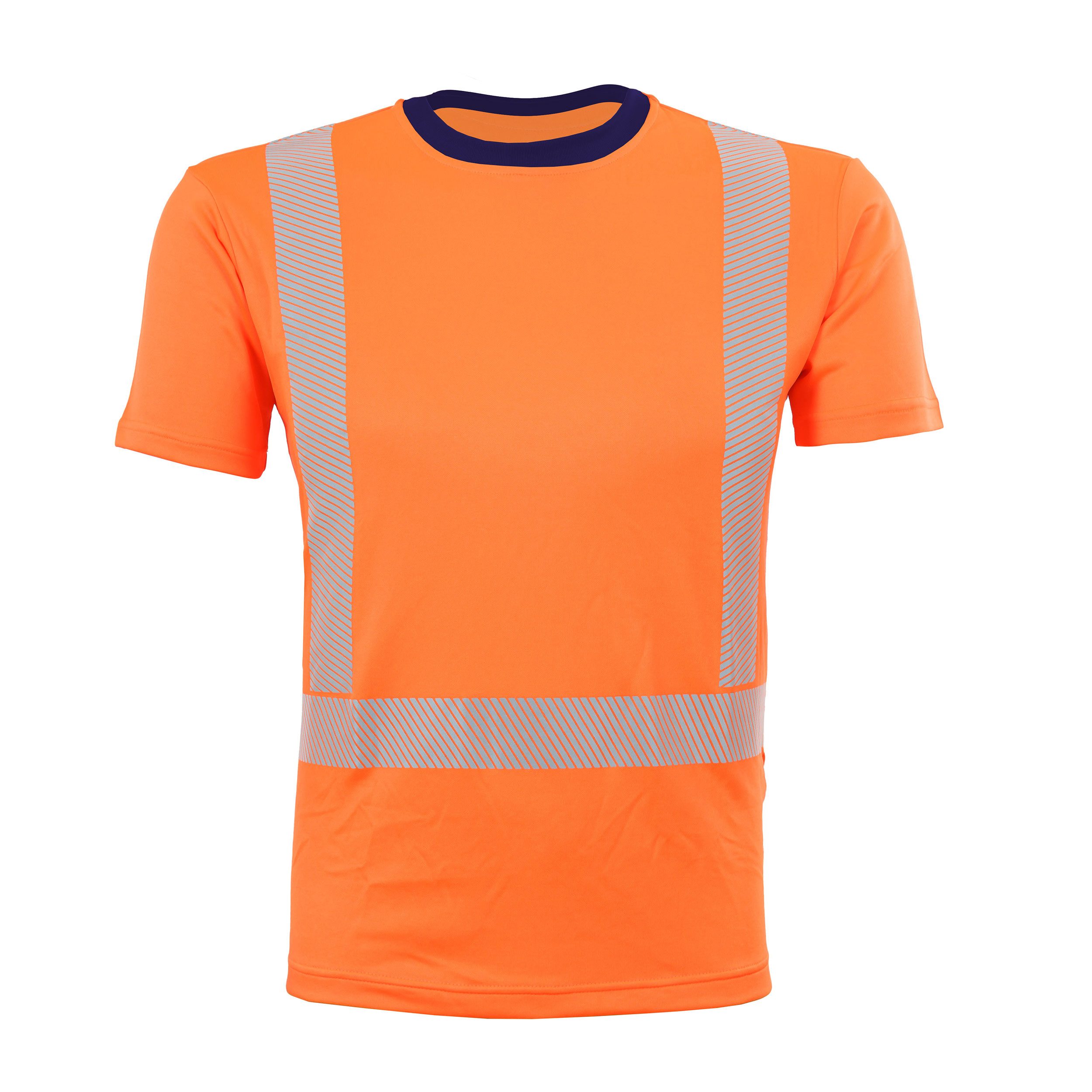 Qualitex Workwear T-Shirt signalfarbenes T-Shirt aus Lyocell mit UV-Schutz & Zertifizierung (1-tlg) reflektierendes Kurzarm-Shirt, Warnschutz-Arbeitsshirt, Atmungsaktiv