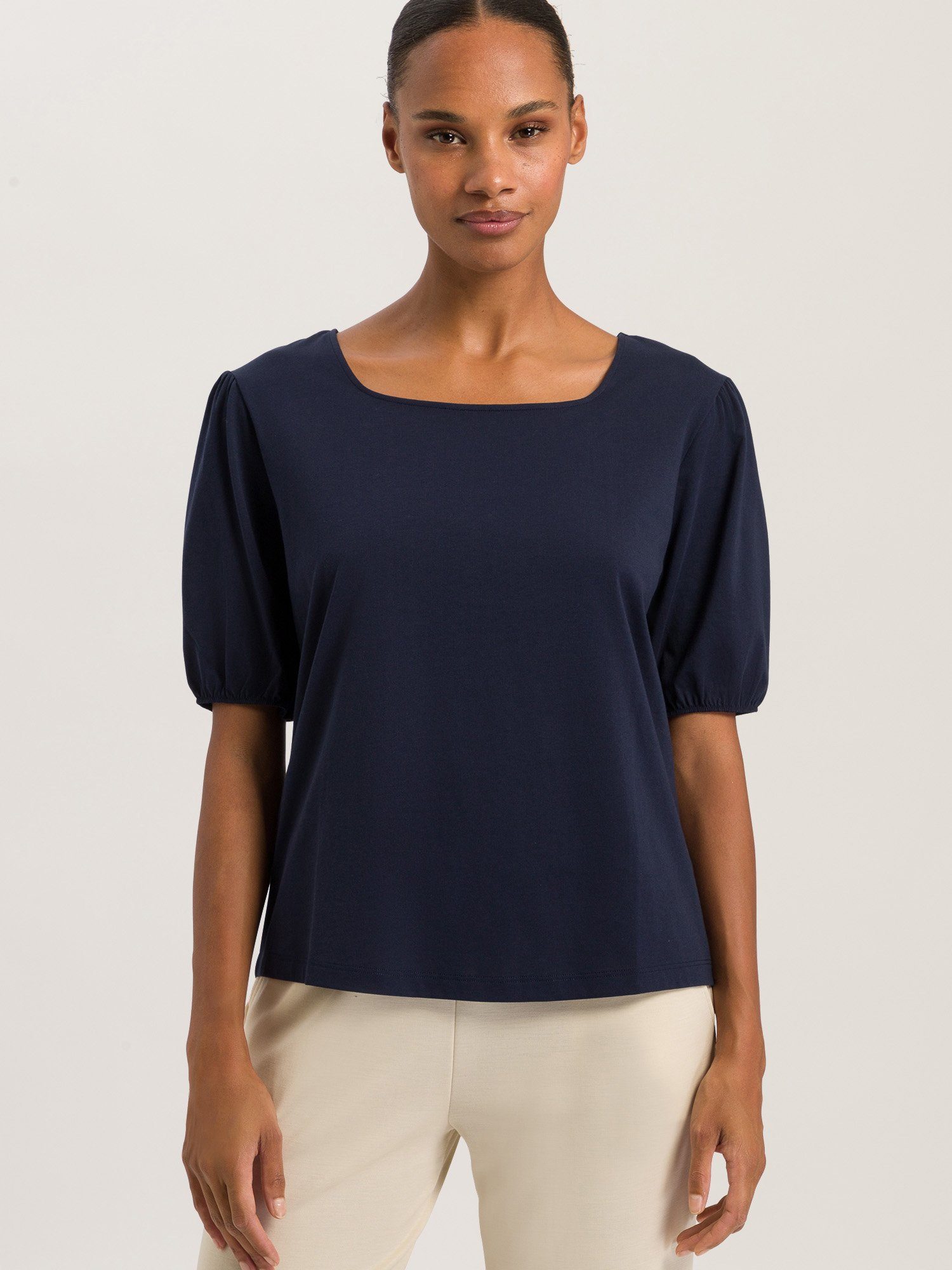 Hanro Shirtbluse Natural Shirt Ärmellose Bluse T-Shirt