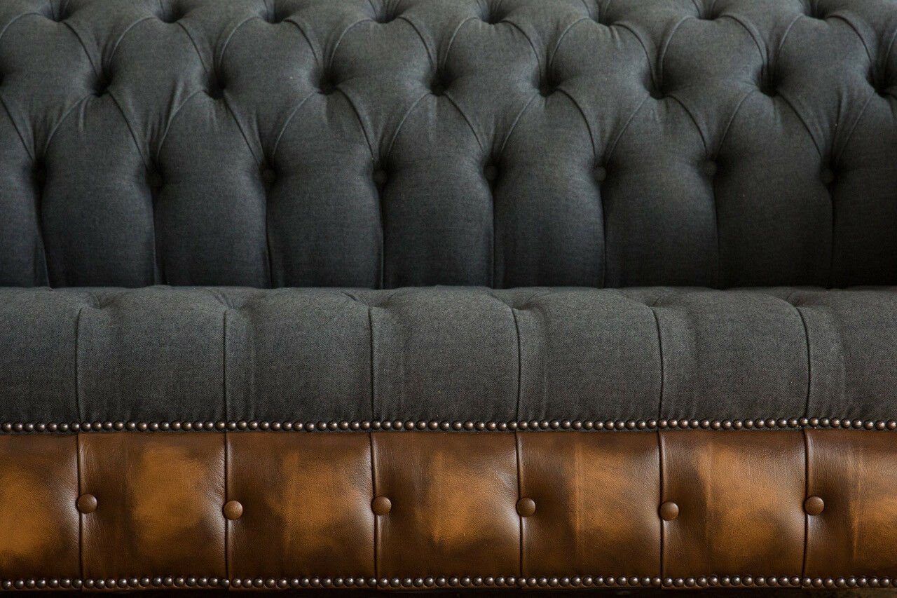 3 JVmoebel Chesterfield-Sofa, 225 Couch Sofa Chesterfield Design cm Sitzer