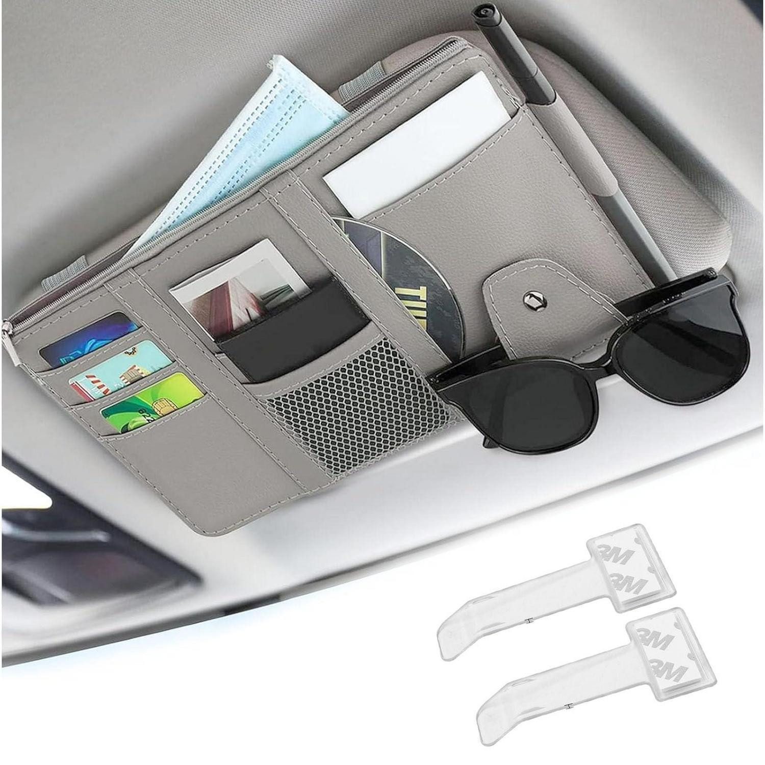 LuxusKollektion Taschenorganizer Sonnenblende Organizer mit Brillenhalter 30x15cm