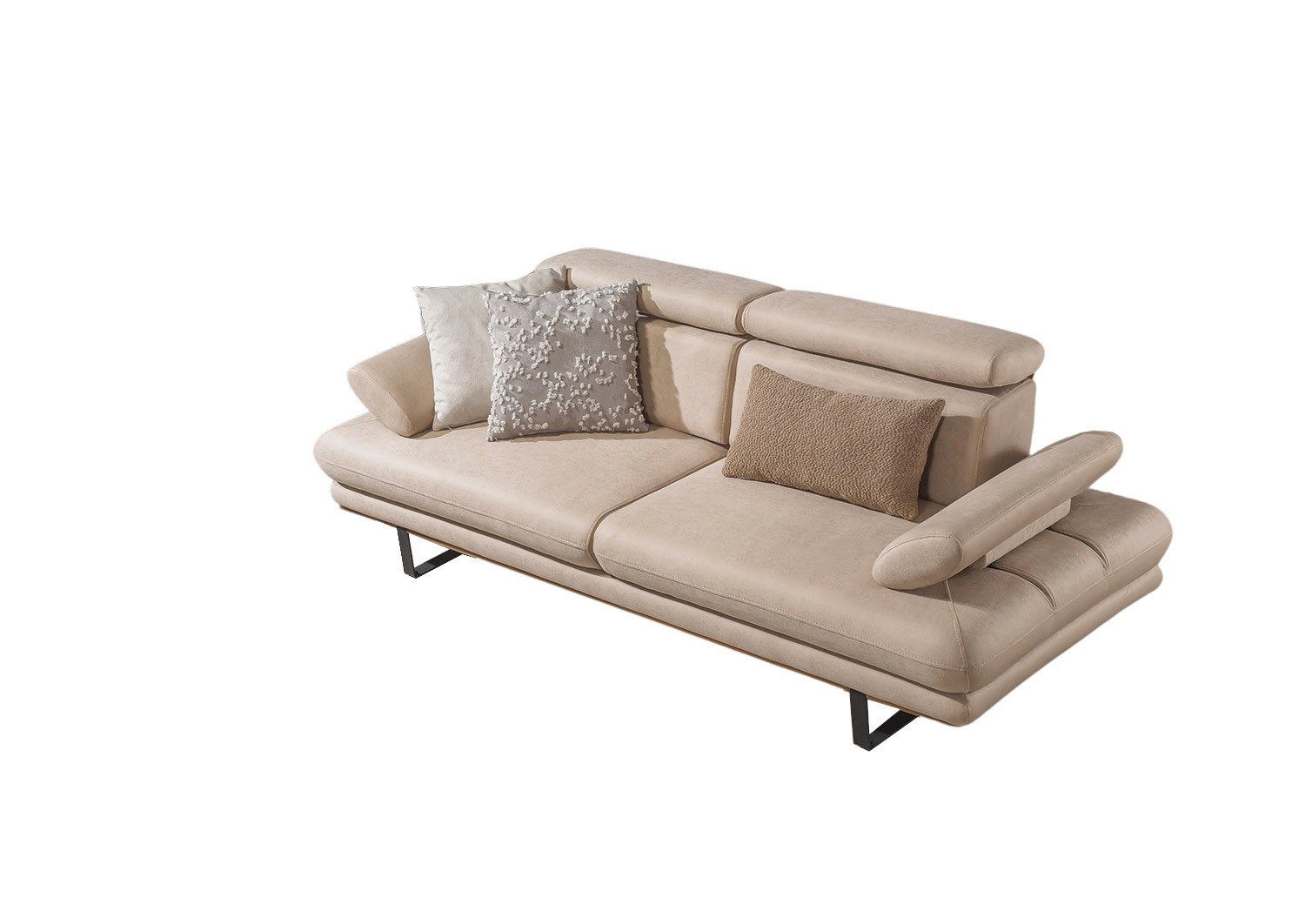 Villa Möbel Sofa Energy Nubuk, 3-Sitzer 1 Teile, mit Relax-/Bettfunktion durch verstellbare Rückenlehne