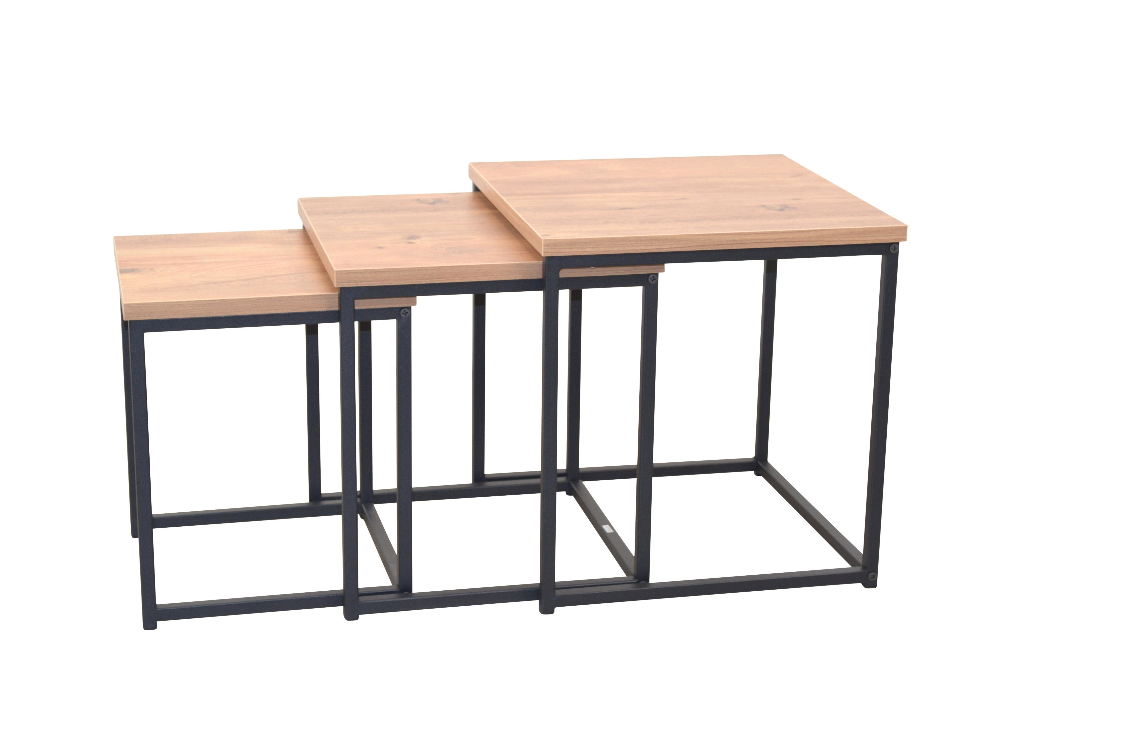 moebel-direkt-online Beistelltisch Heike (Set, 3tlg. Set), trendiges Eichedekor
