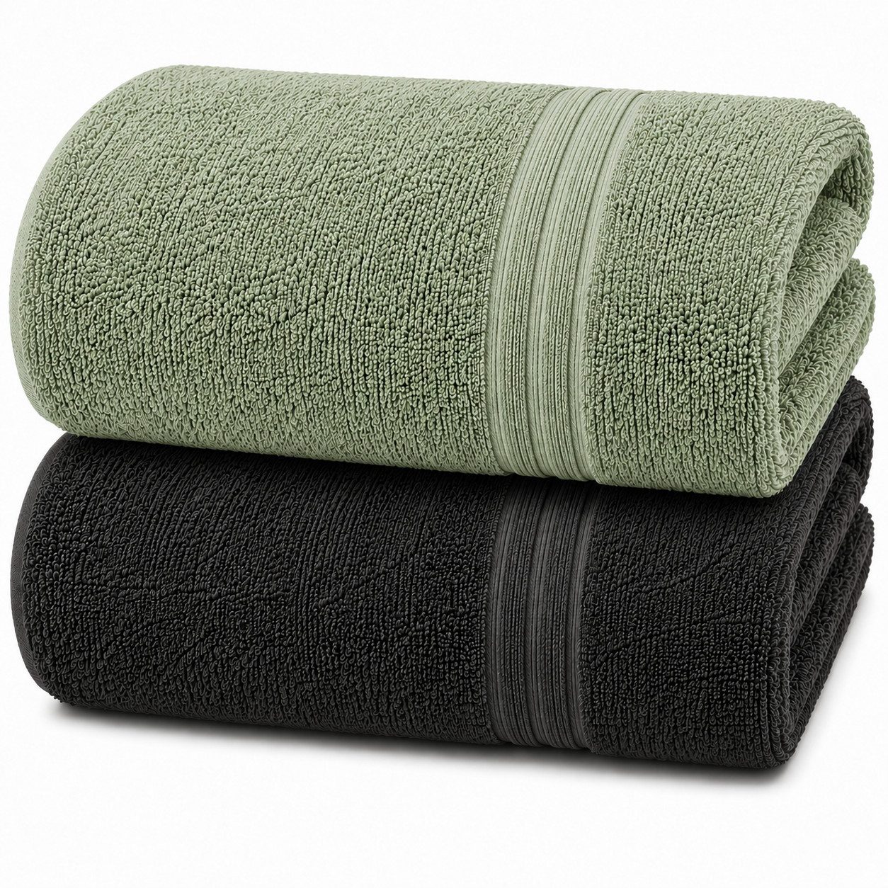 Komfortec Saunatuch 2er Set extra Große - XXL Premium Badetuch-80x200, Frottee (Set, 2-St), extra Große, Baumwolle 100%, Weich, Schnelltrocknend