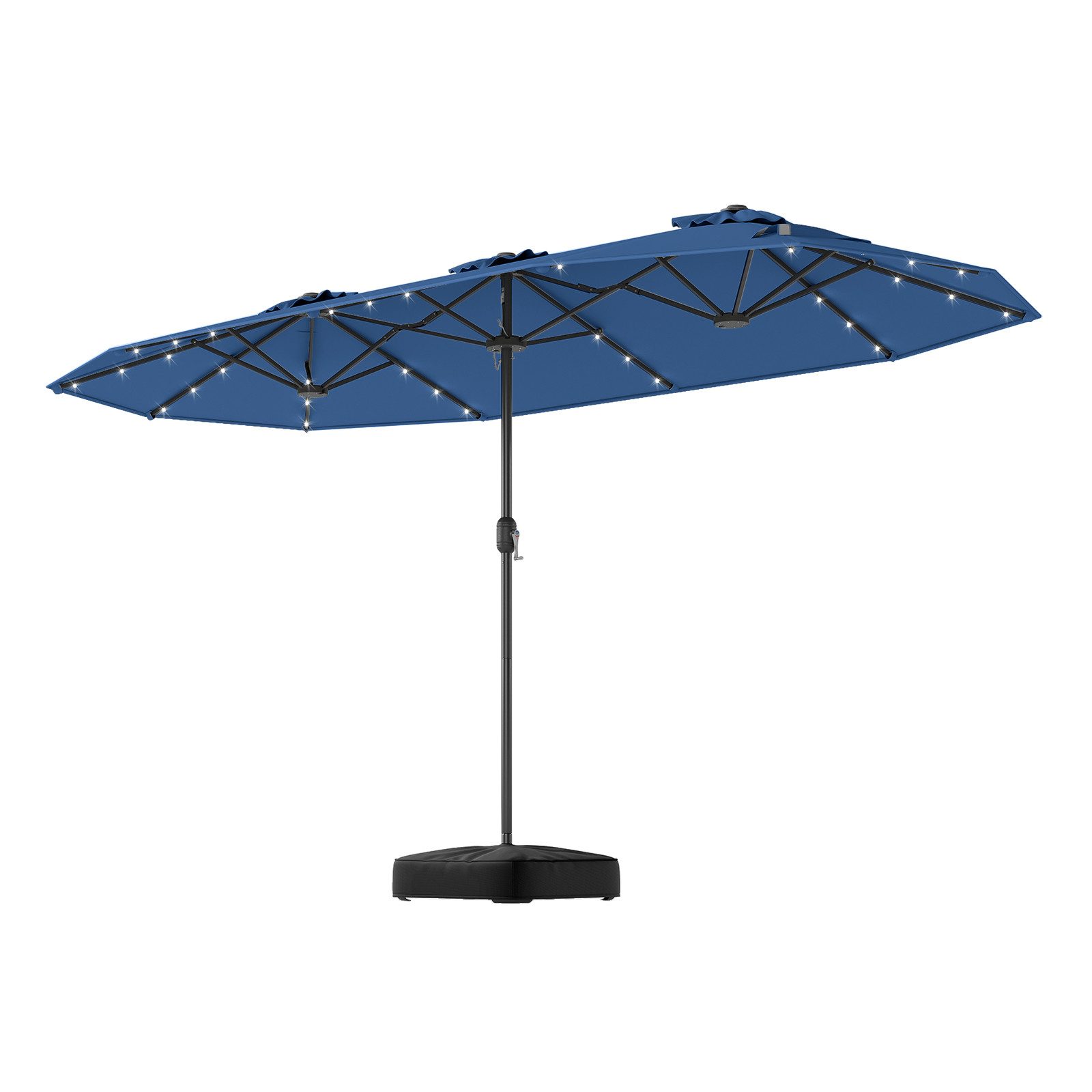KOMFOTTEU Sonnenschirm, LED Doppelsonnenschirm mit Ständer, günstig online kaufen