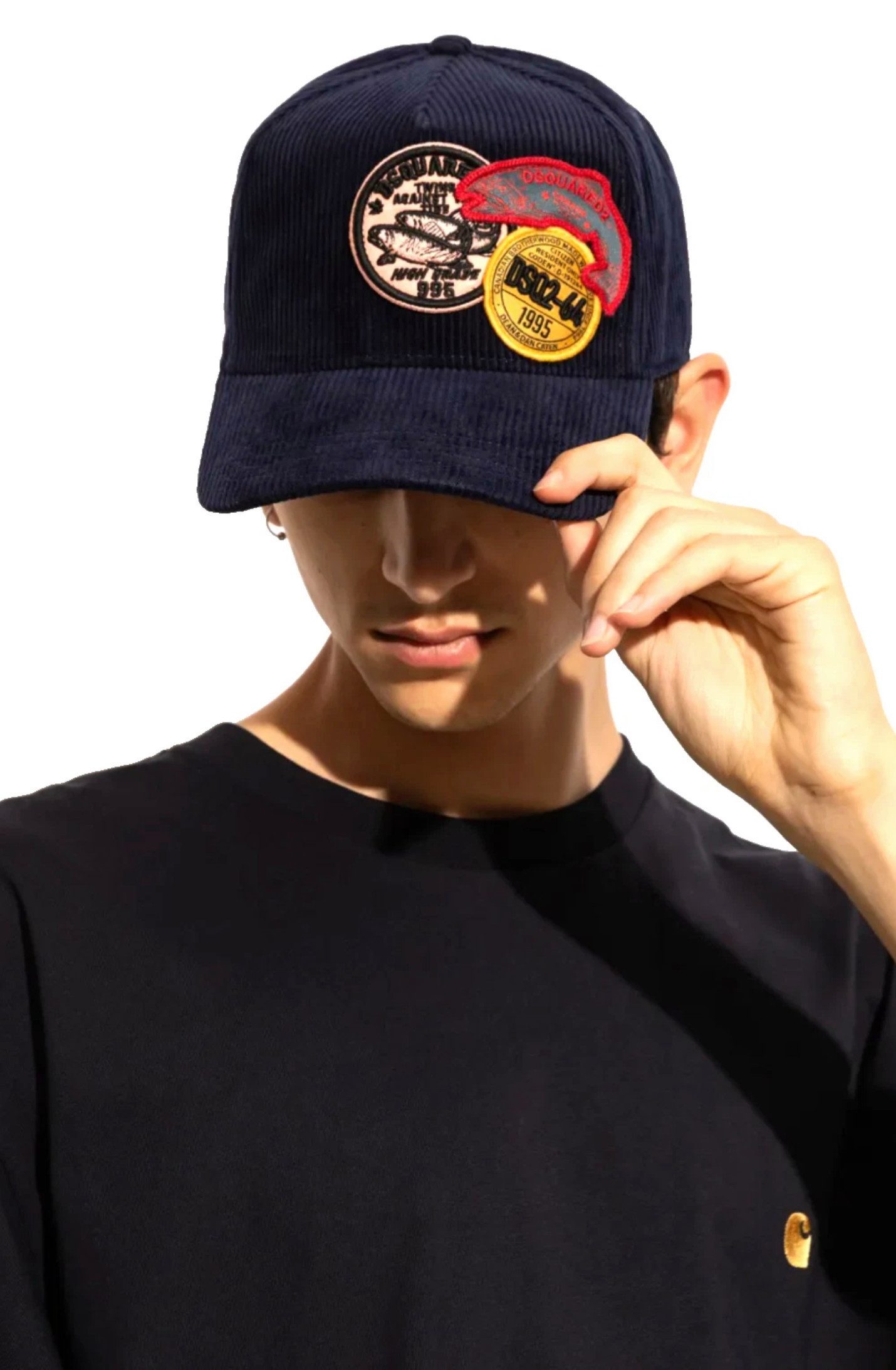 Dsquared2 Baseball Cap Catch me if you can Basecap Cap Mütze Basebalkappe Unisex Hochwertiger Corduroy für strukturierte Premium-Optik