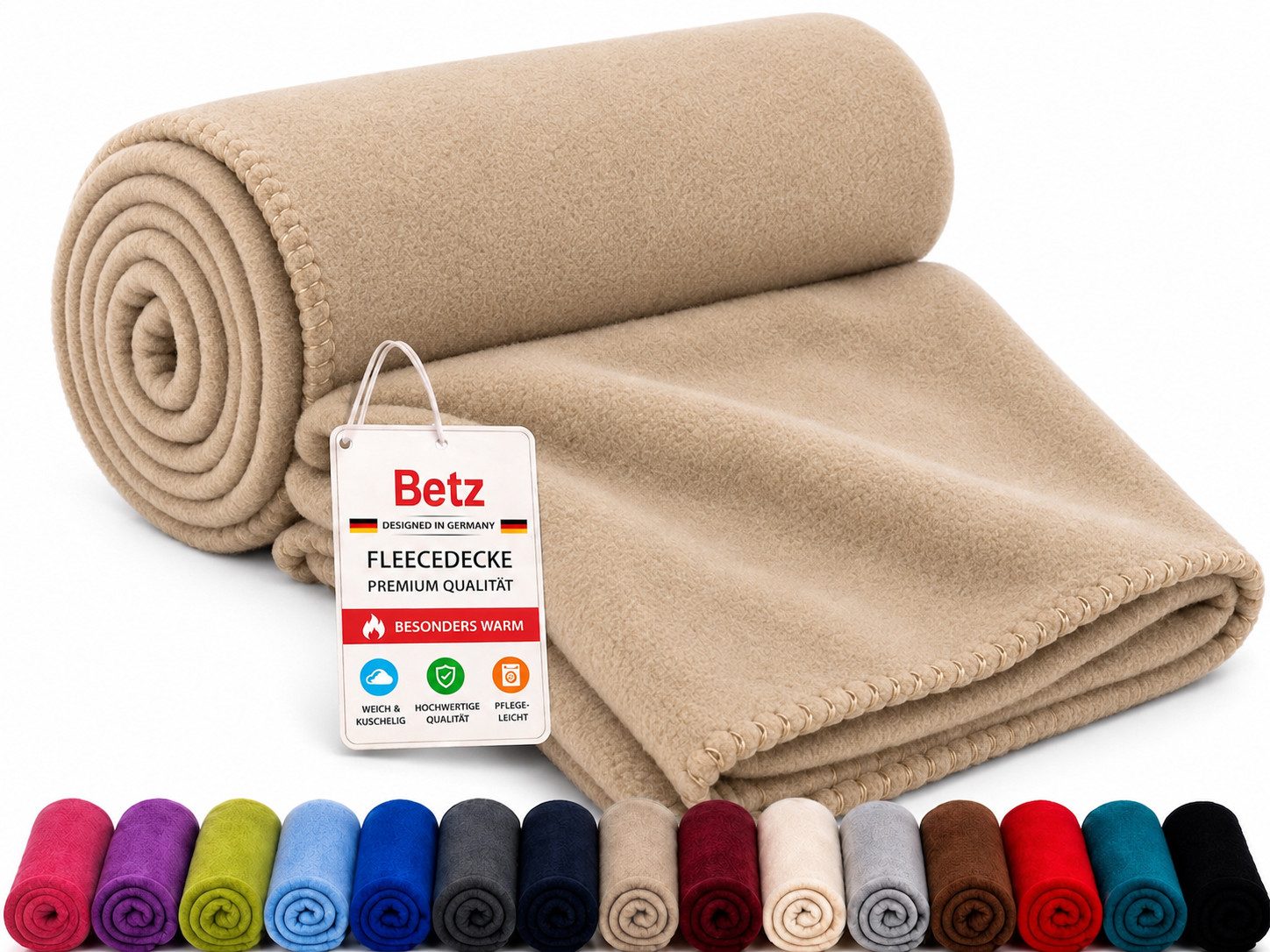 Wohndecke Betz Fleecedecke 130x170 cm 180g/m² – Weiche Wohndecke & Kuscheldecke, Betz, Leicht, wärmend & pflegeleicht