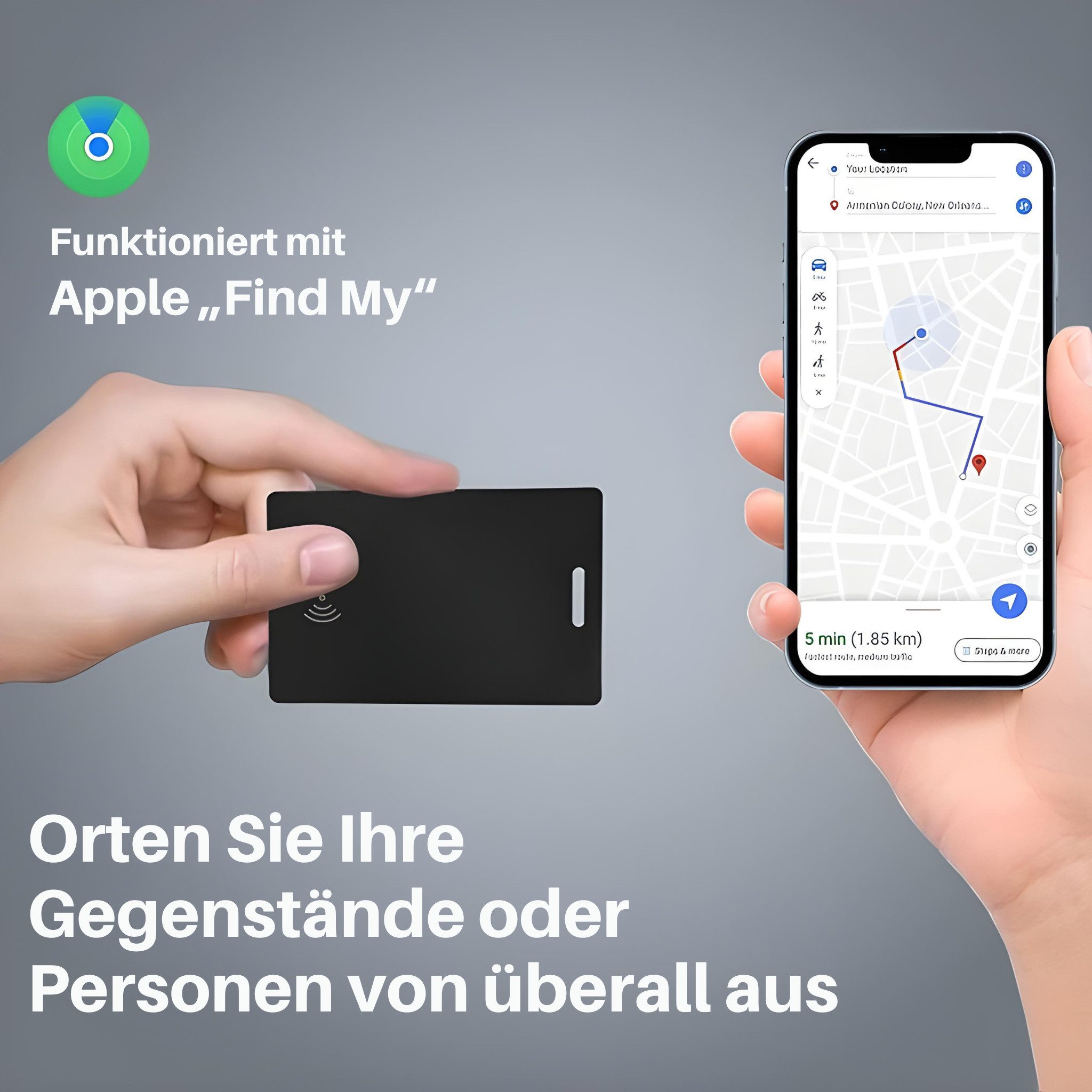 HS.SUPPLY GPS-Tracker für Apple iOS – Tracking mit „Wo ist?“, GPS Tracker Karte GPS-Tracker (GPS-Tracker Karte, zur Ortung von wichtigen Dingen)